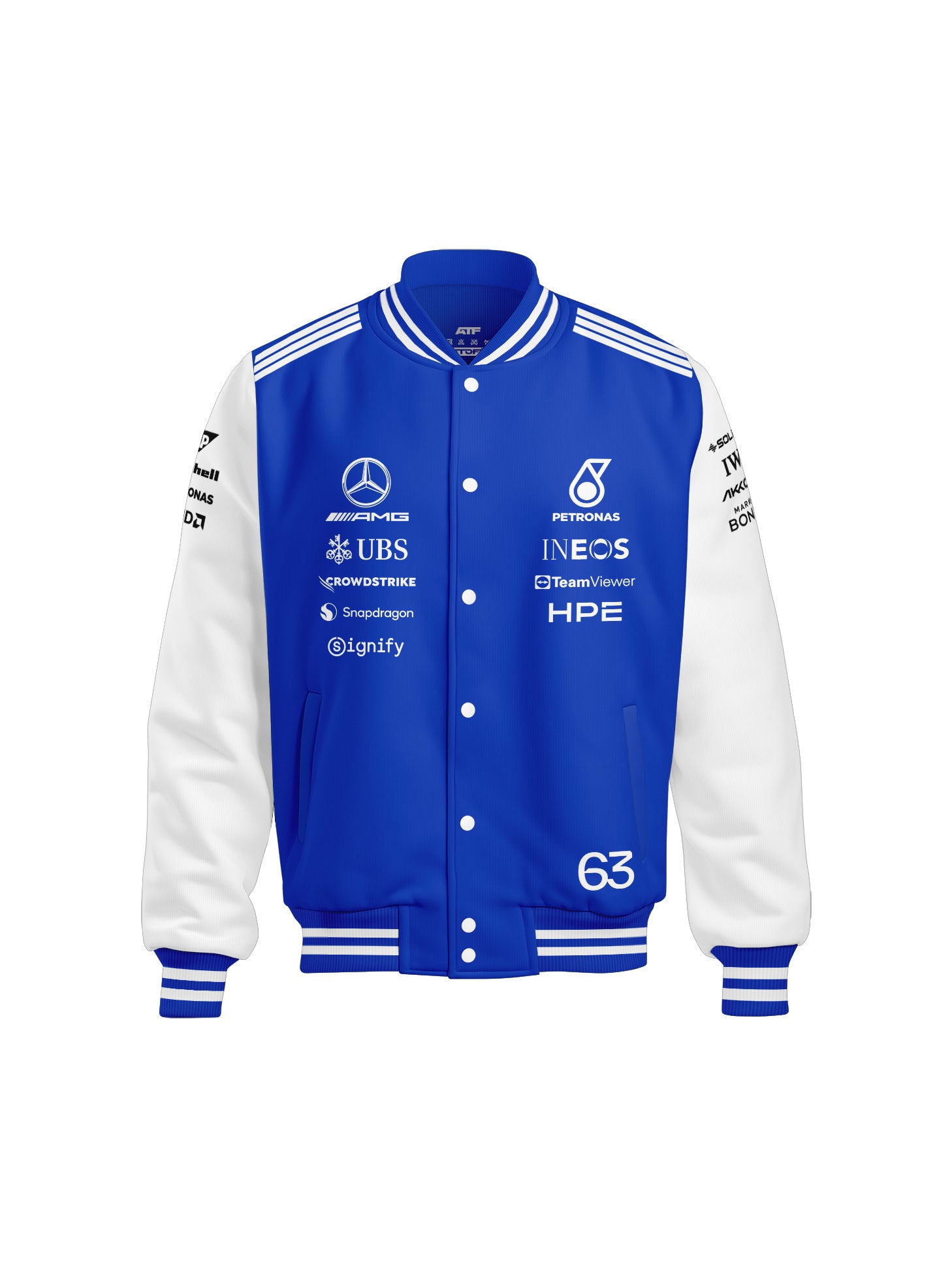 Jaqueta Mercedes F1 Team George Russell Azul Royal