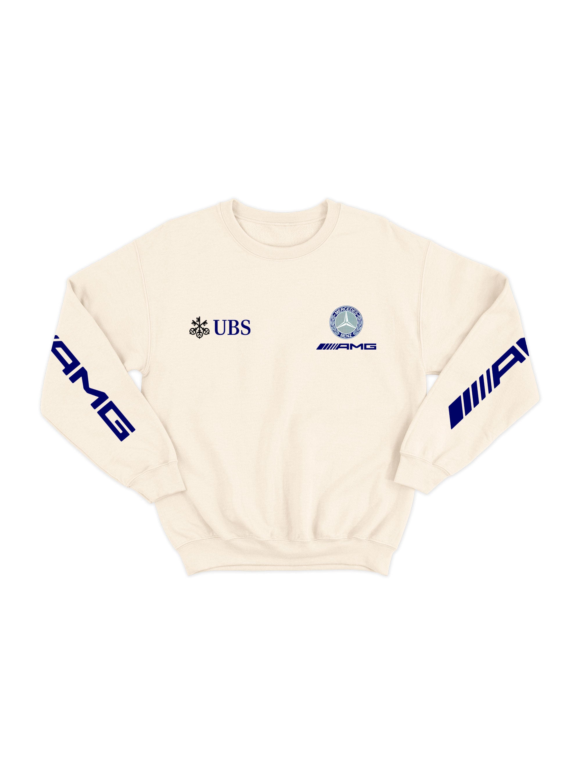 Moletom Mercedes AMG Retrô Logo Azul Off White