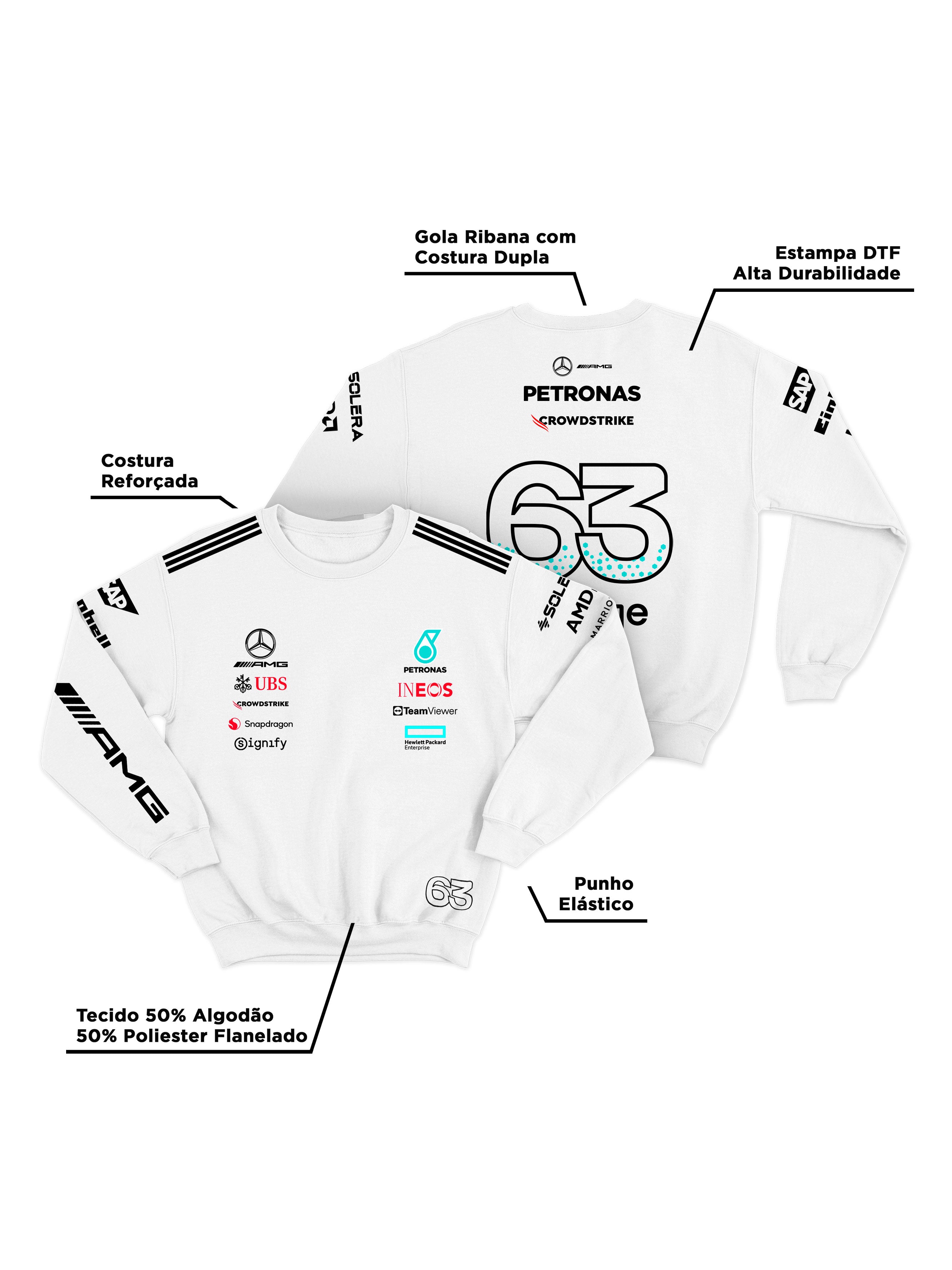 Moletom Mercedes George Russell 2025 Branco