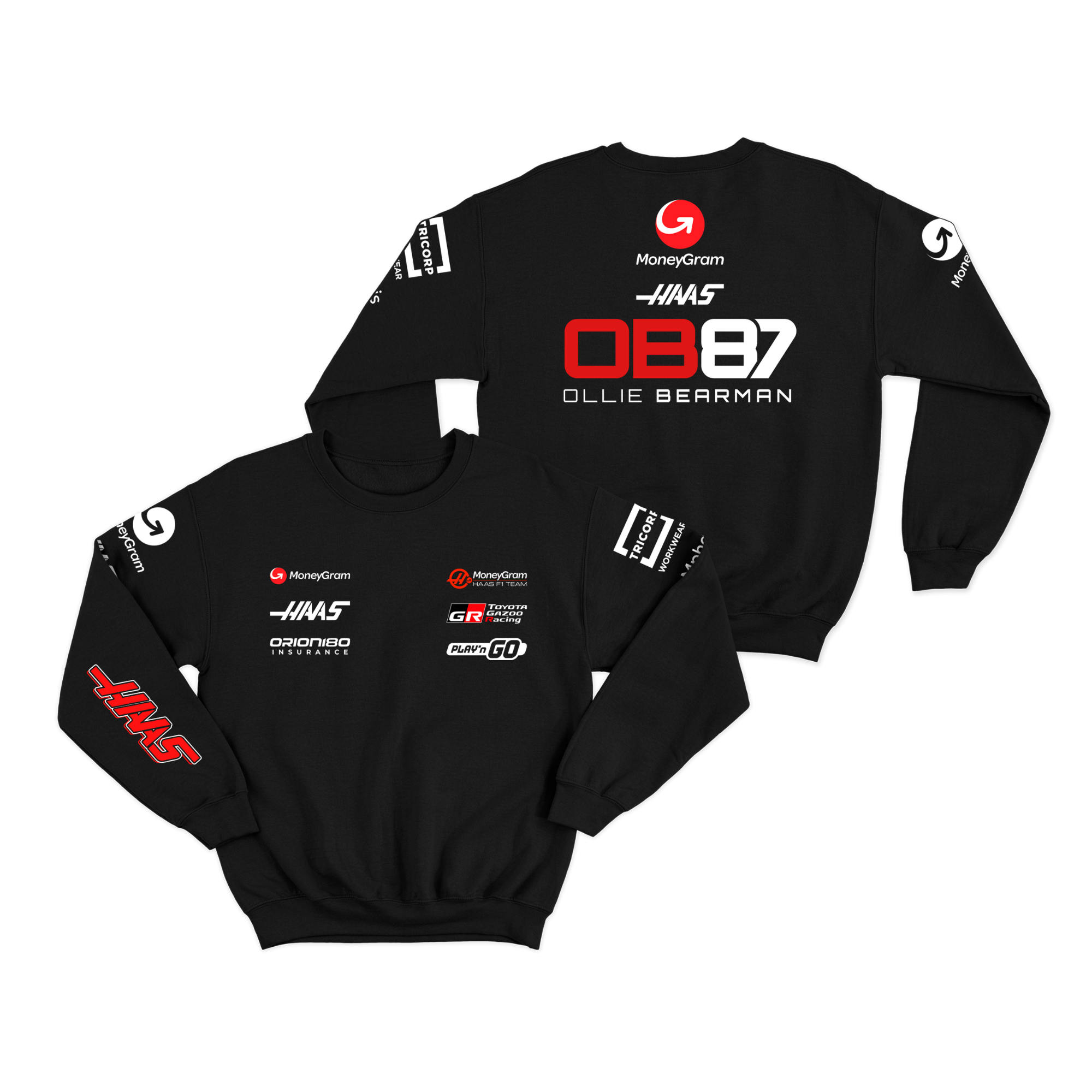 Moletom Haas Oliver Bearman 2025 Preto