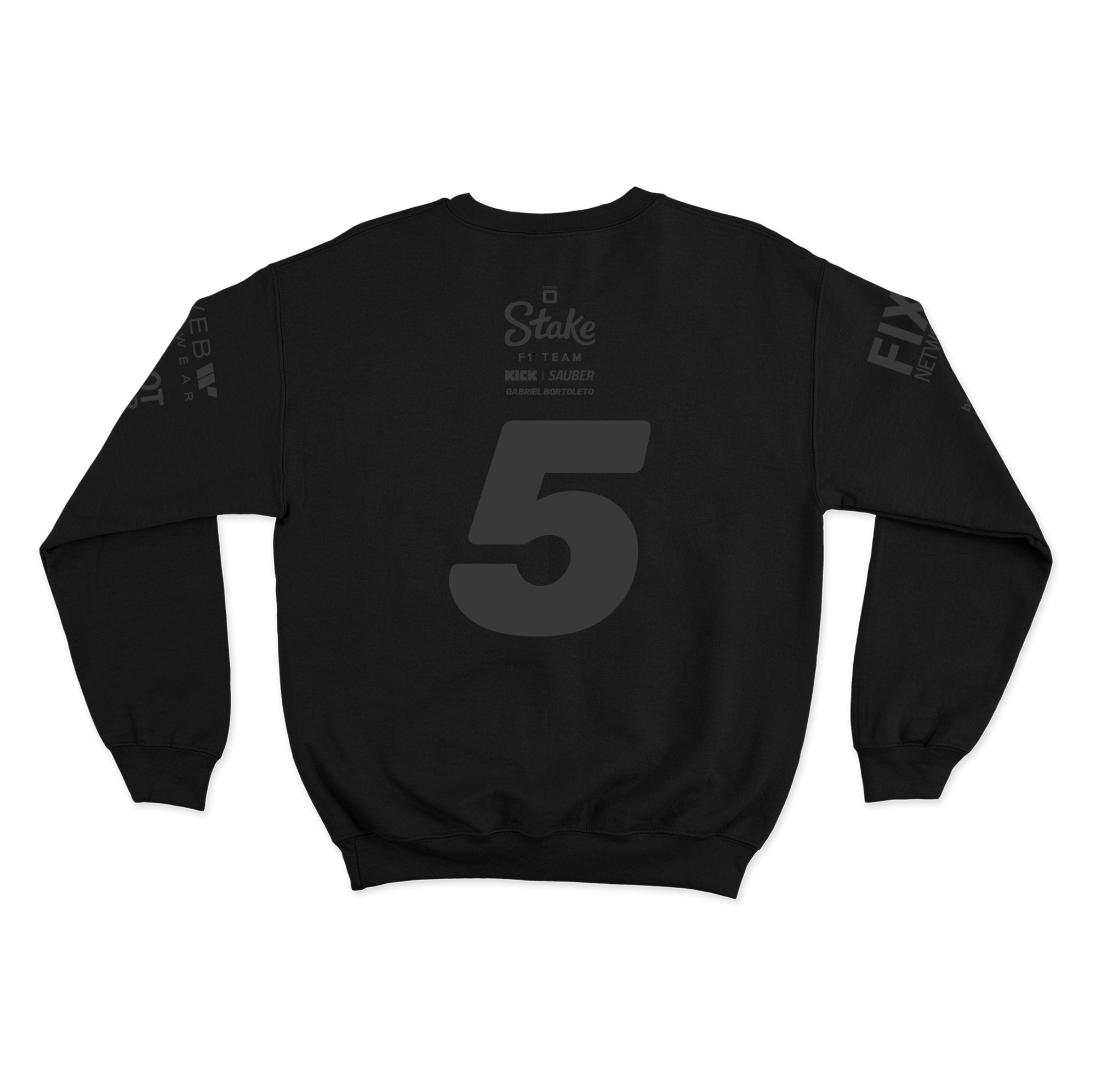 Moletom Canguru Sauber Gabriel Bortoleto All Black 2025 Preto