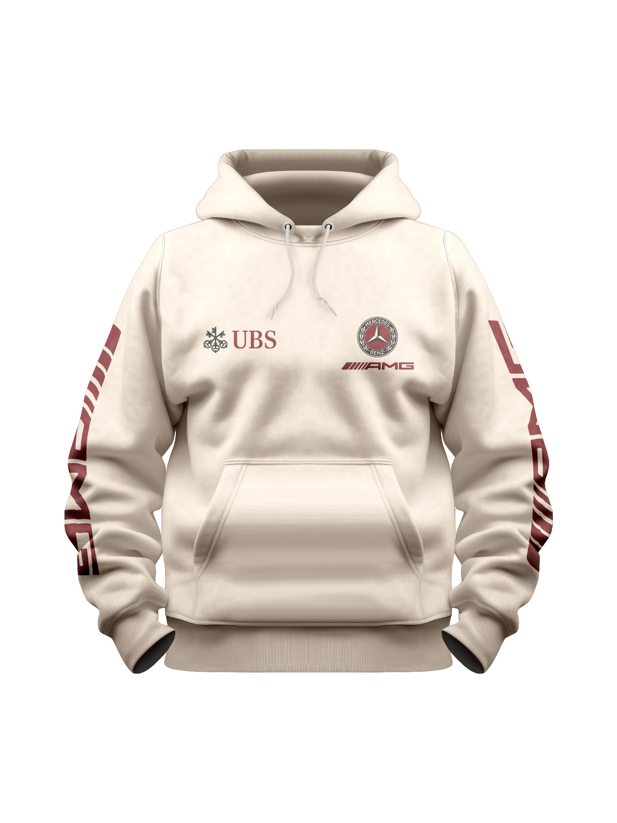 Moletom Canguru Mercedes AMG Retrô Logo Off White