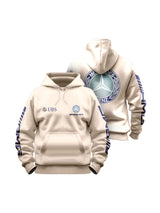 Moletom Canguru Mercedes AMG Retrô Logo Azul com Off White
