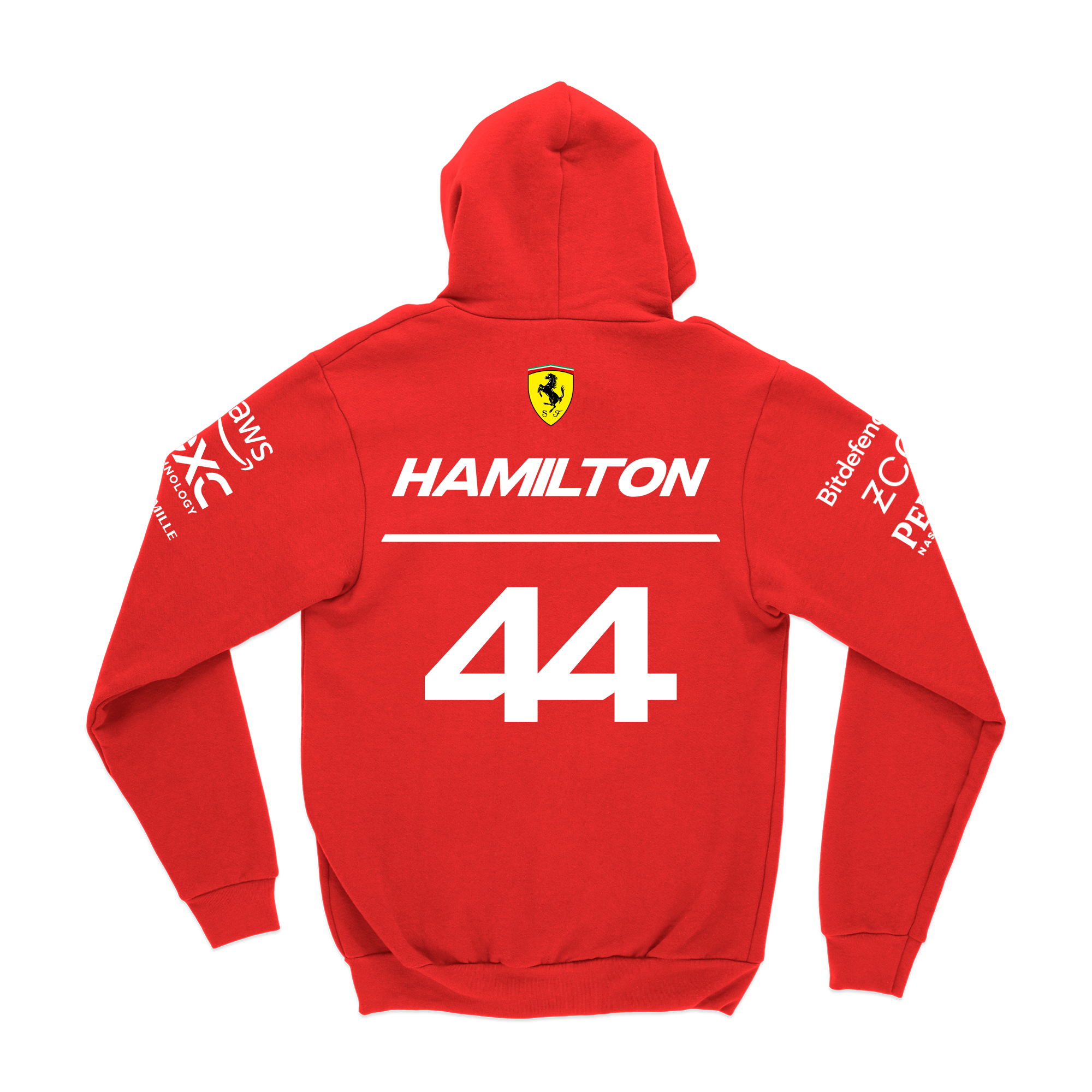 Moletom Canguru Ferrari Lewis Hamilton 2025 Vermelho