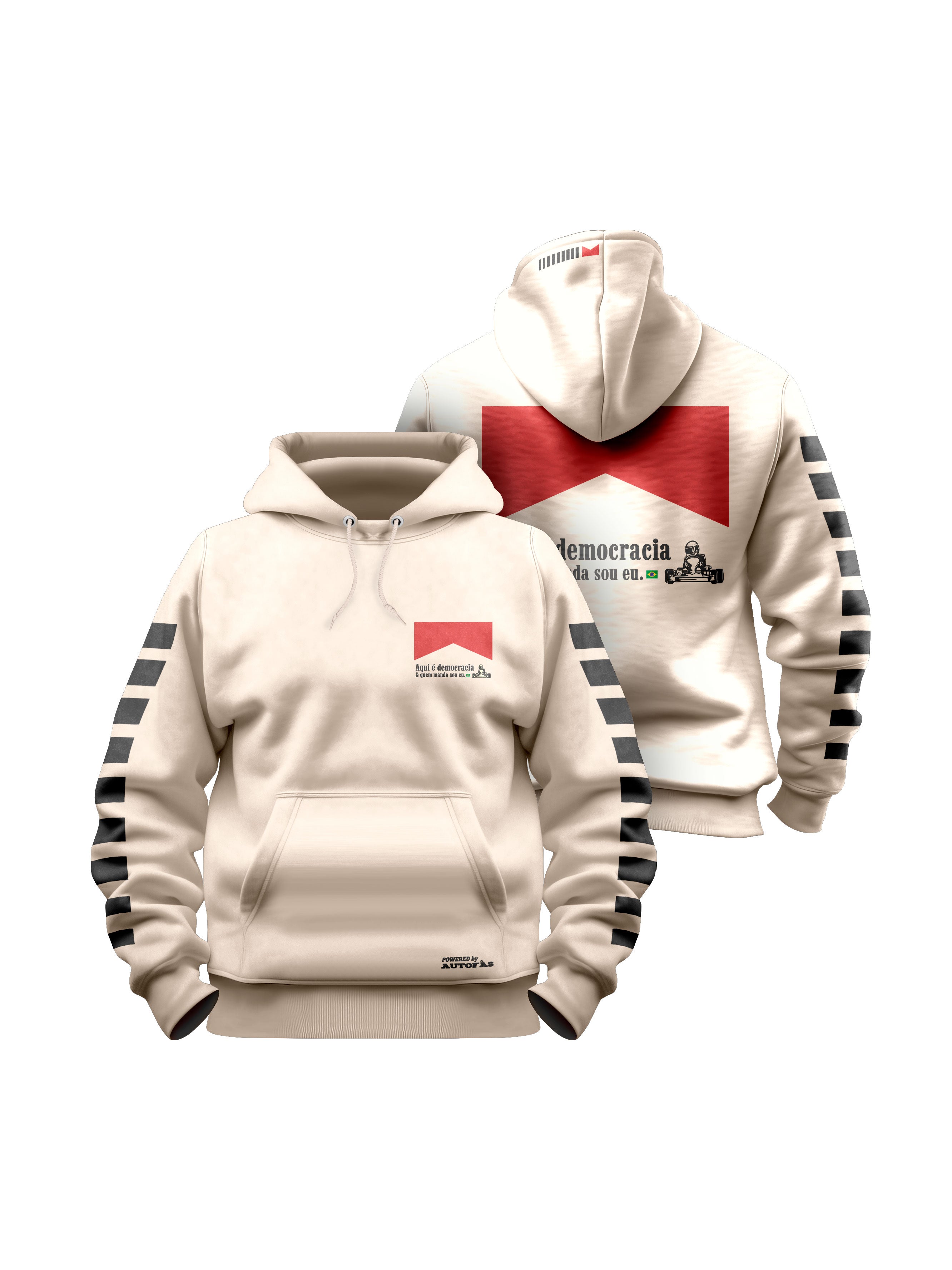 Moletom Canguru Democracia Retrô Off White