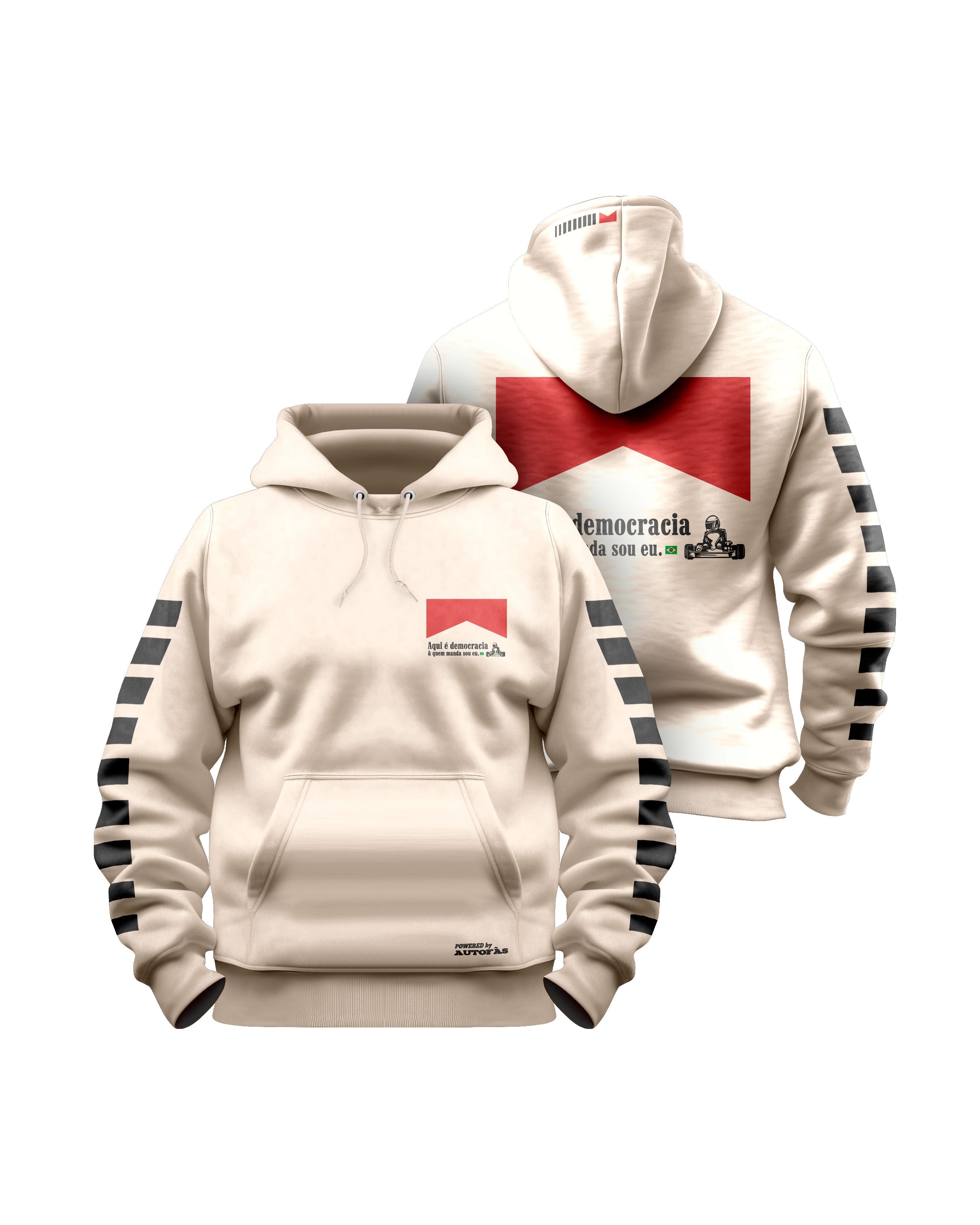 Moletom Canguru Democracia Retrô Off White