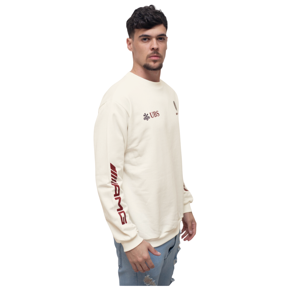 Moletom Mercedes AMG Retrô Logo Off White