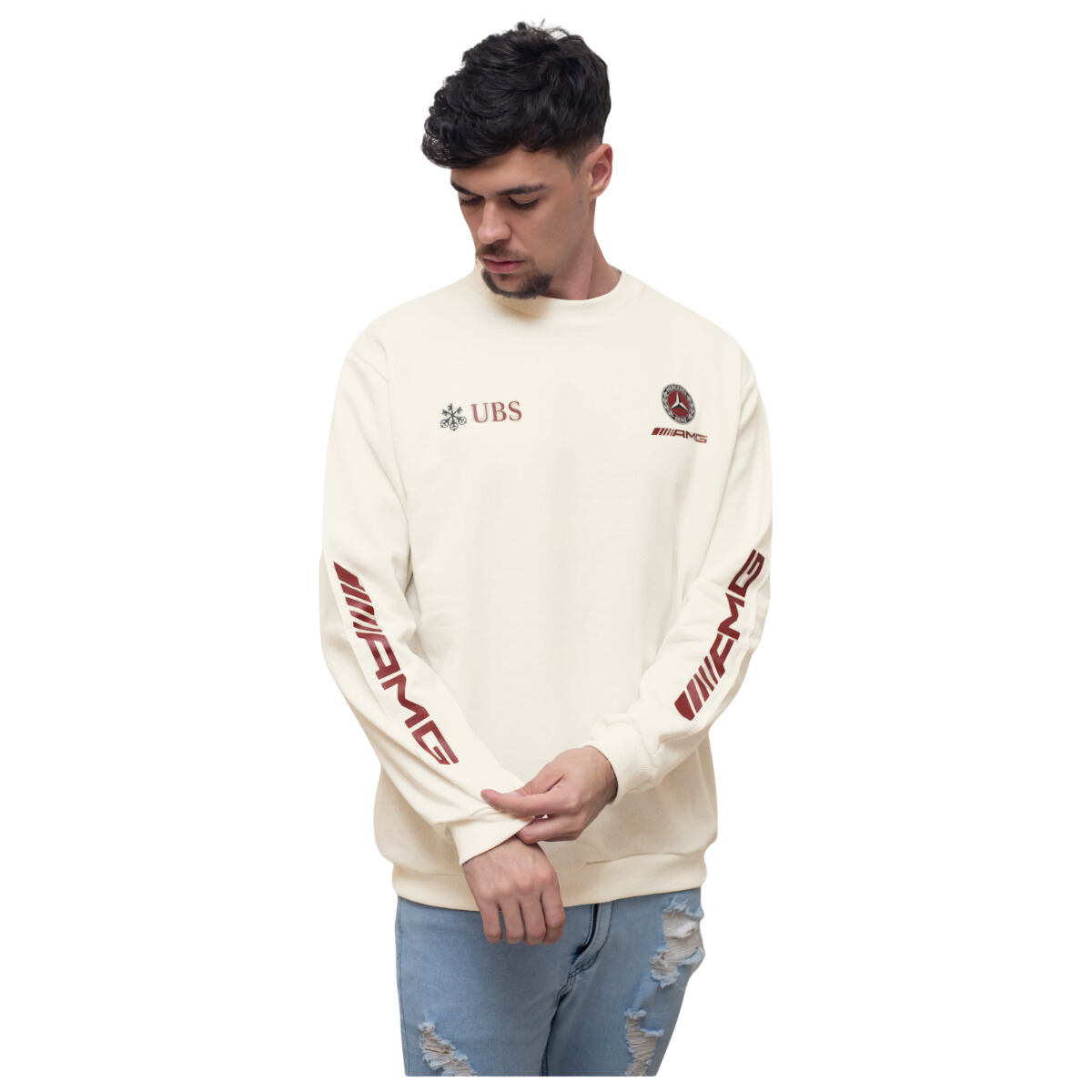 Moletom Mercedes AMG Retrô Logo Off White