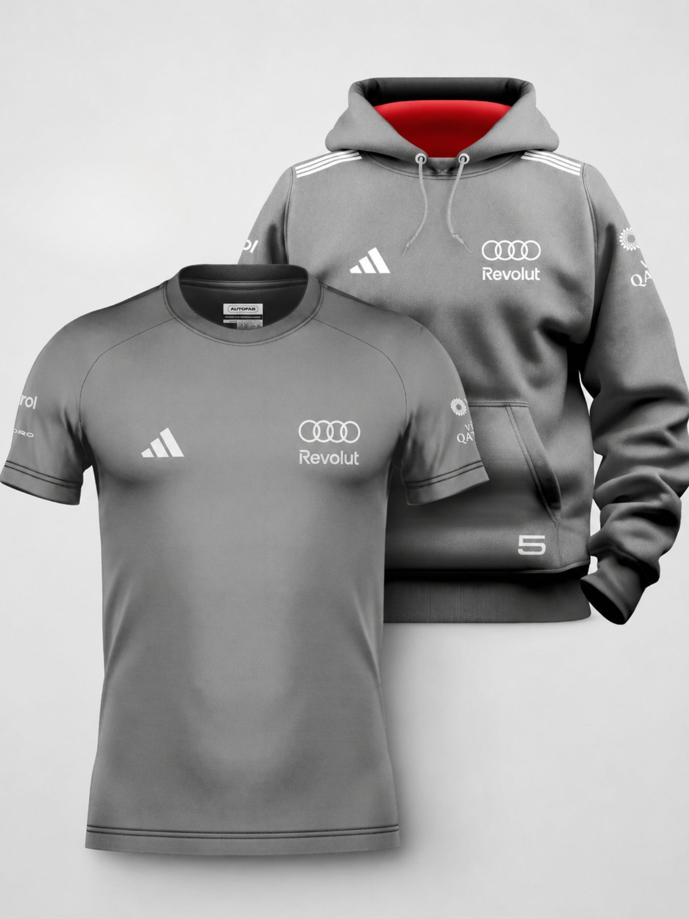 Combo Silver Bortoleto Audi Moletom Canguru + Camiseta Dryfit Cinza