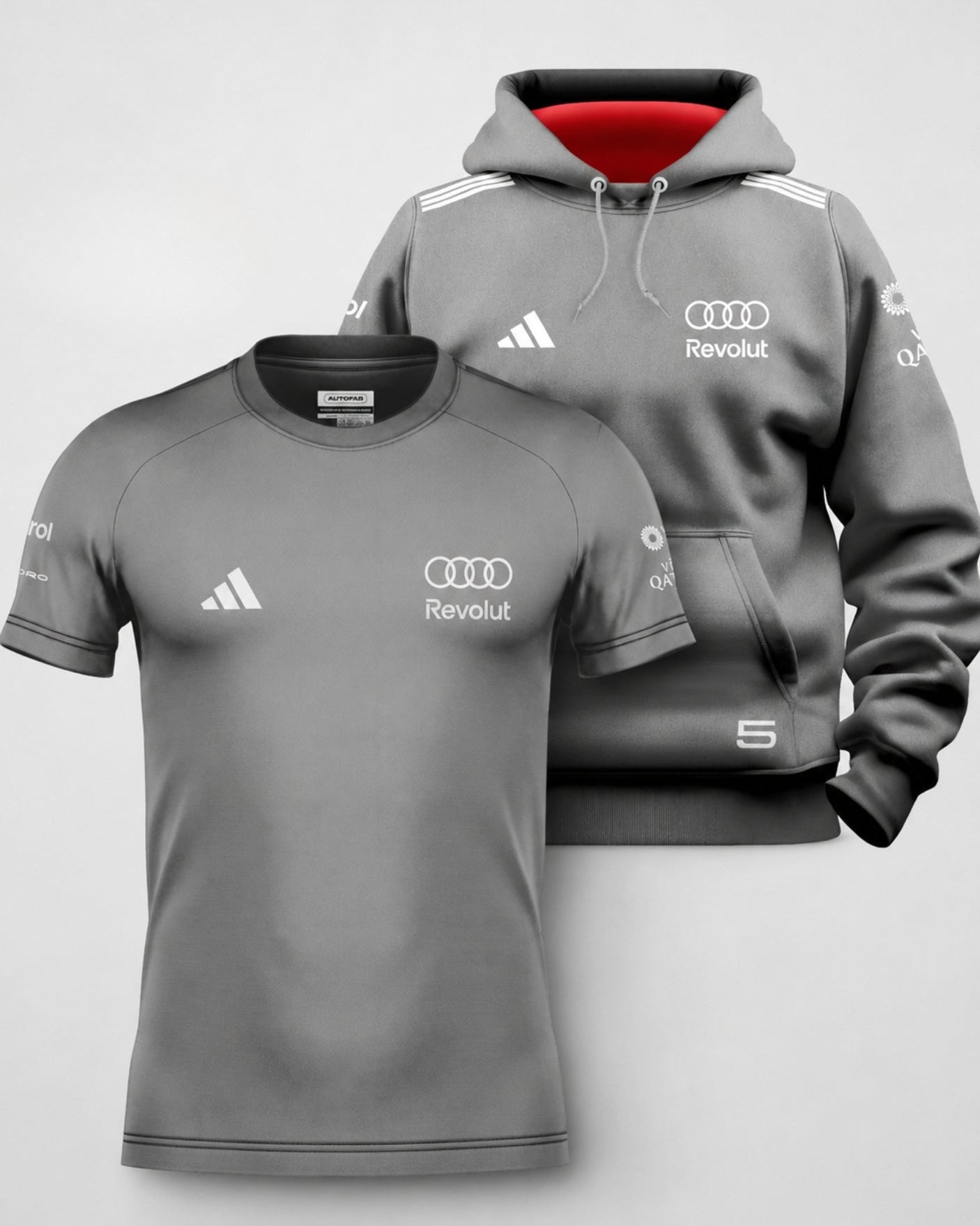 Combo Silver Bortoleto Audi Moletom Canguru + Camiseta Dryfit Cinza