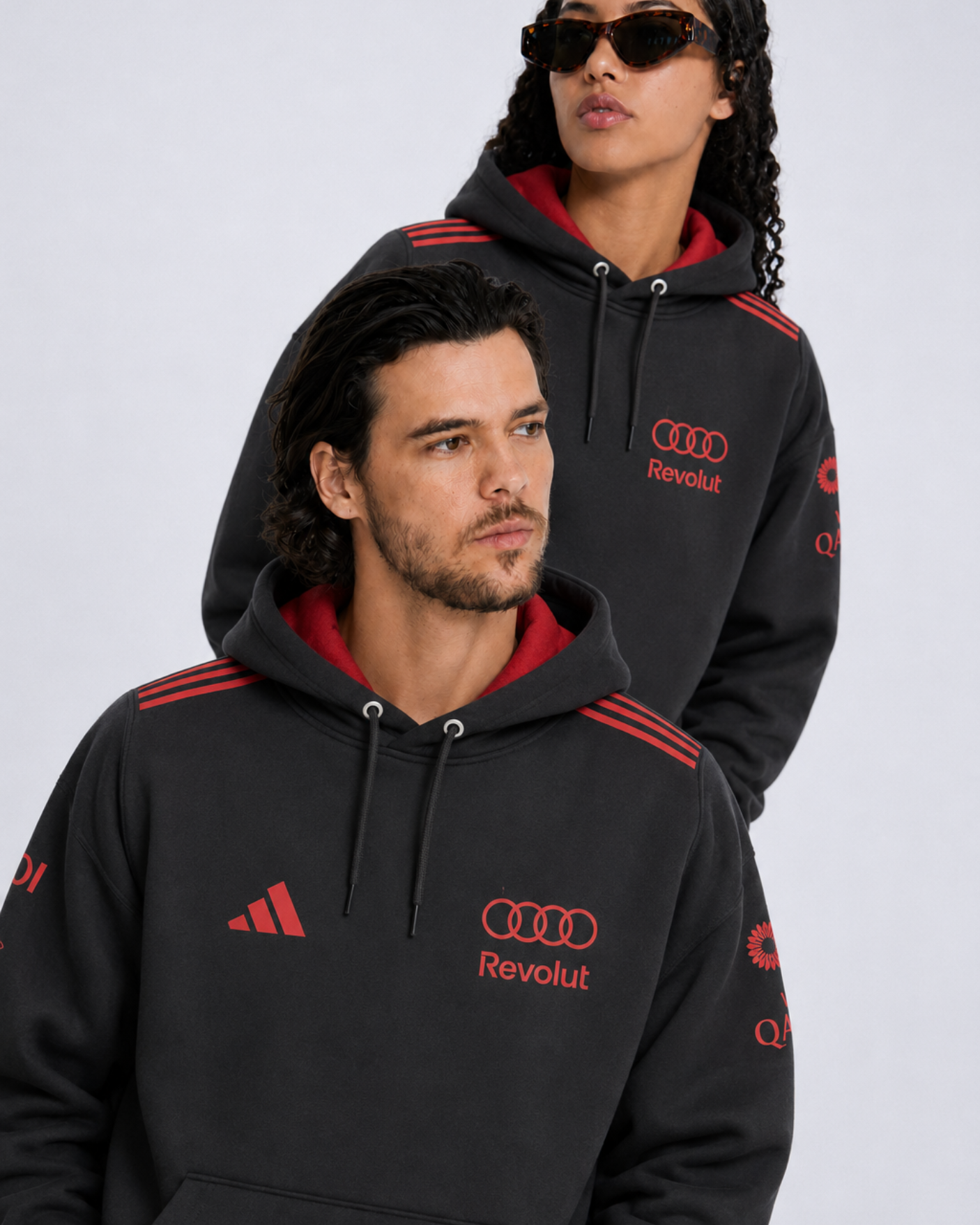 Moletom Canguru Gabriel Bortoleto Red&Black Audi F1 2026 Preto