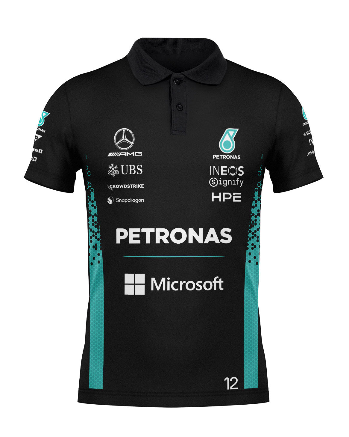 Camisa Polo Kimi Antonelli Mercedes F1 2026 Preta
