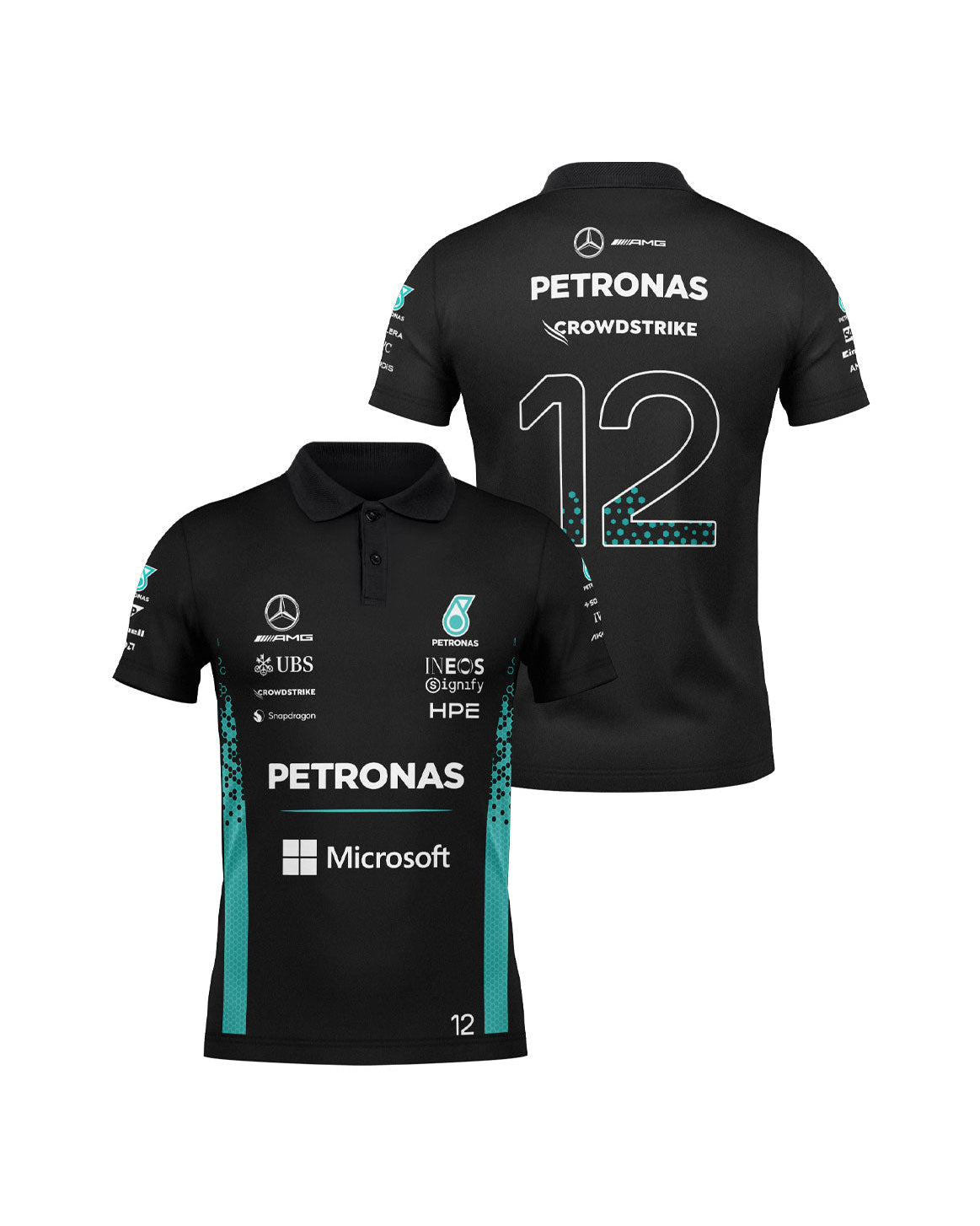 Camisa Polo Kimi Antonelli Mercedes F1 2026 Preta