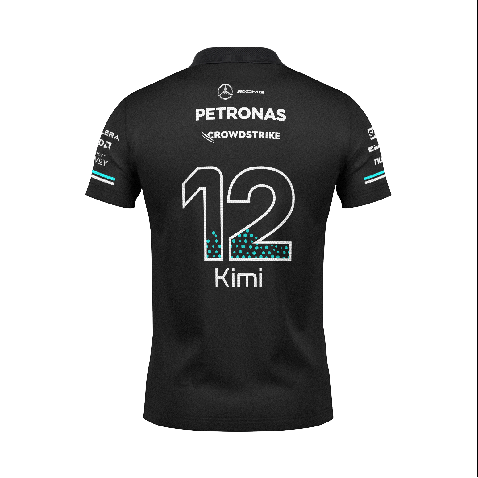 Camiseta Polo Mercedes Kimi Antonelli Preto 2025