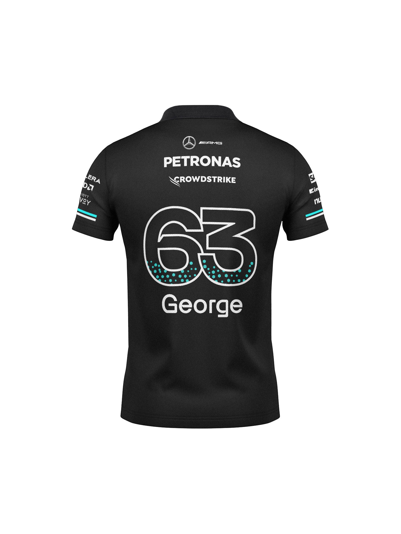 Camiseta Polo Mercedes George Russell Preto 2025