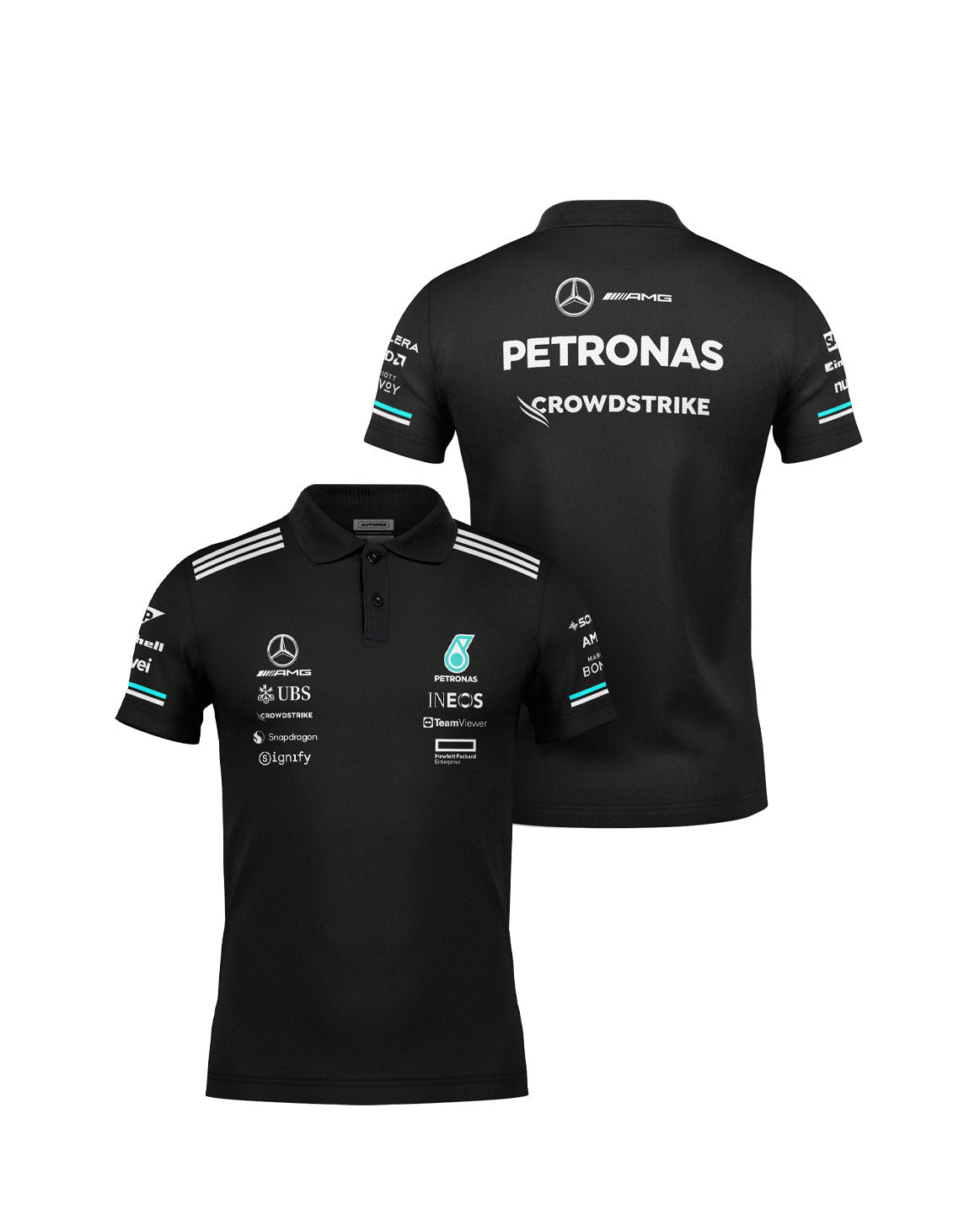 Camiseta Polo Mercedes Equipe Preto 2025