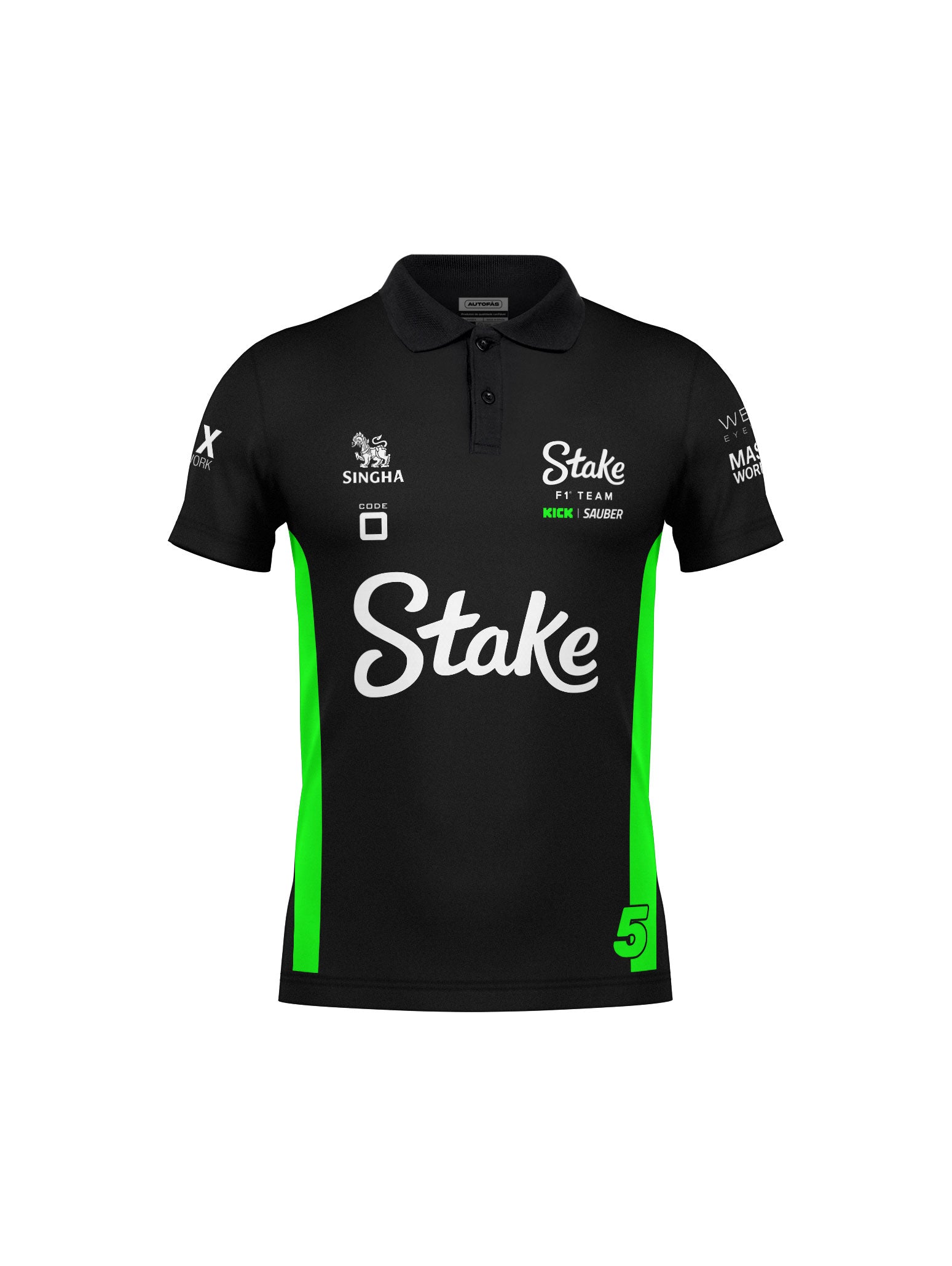 Camiseta Polo Stake Sauber Bortoleto Preto 2025