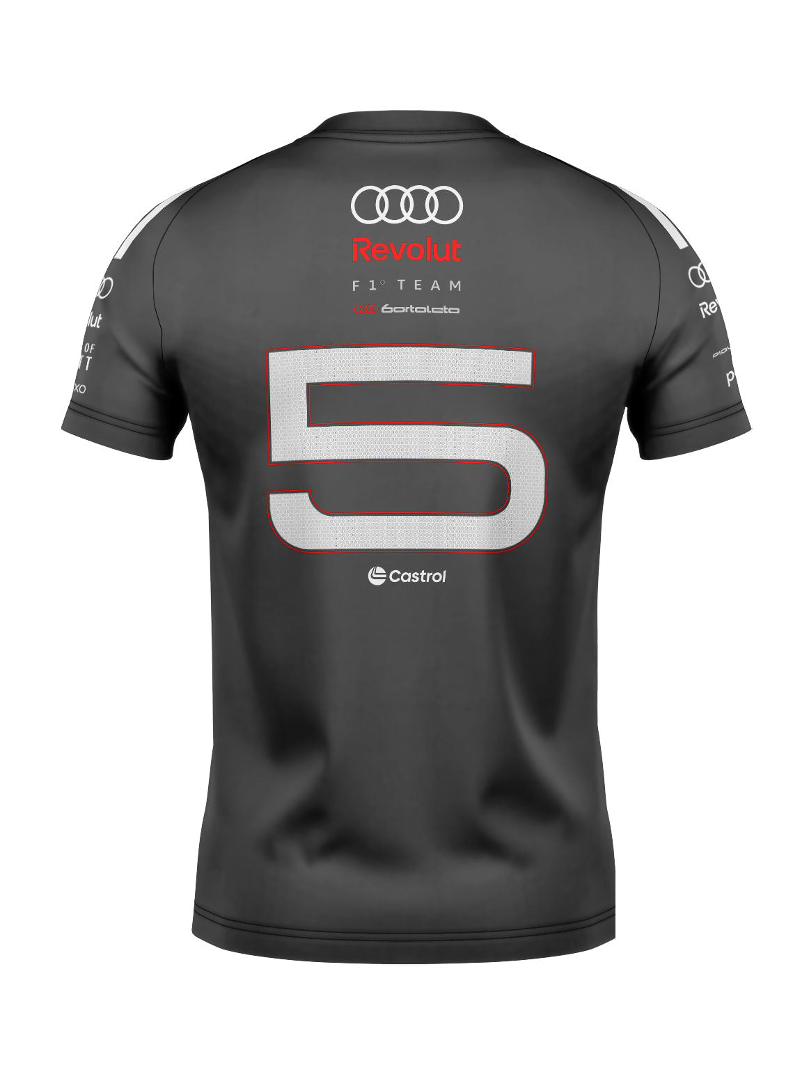 Camiseta Audi Bortoleto 2026 Algodão Cinza Raglan