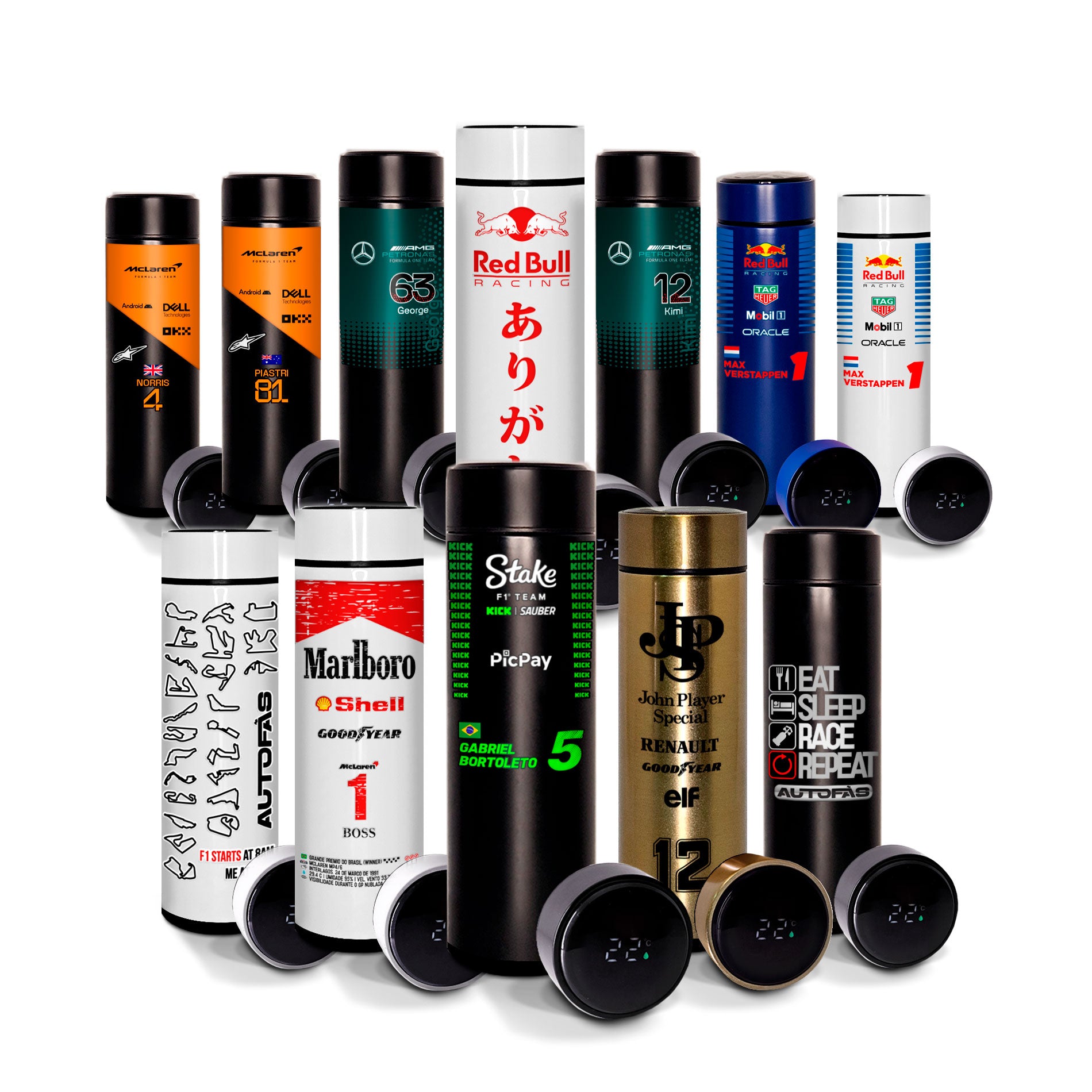 Garrafa Termica Autofãs Equipes e Pilotos