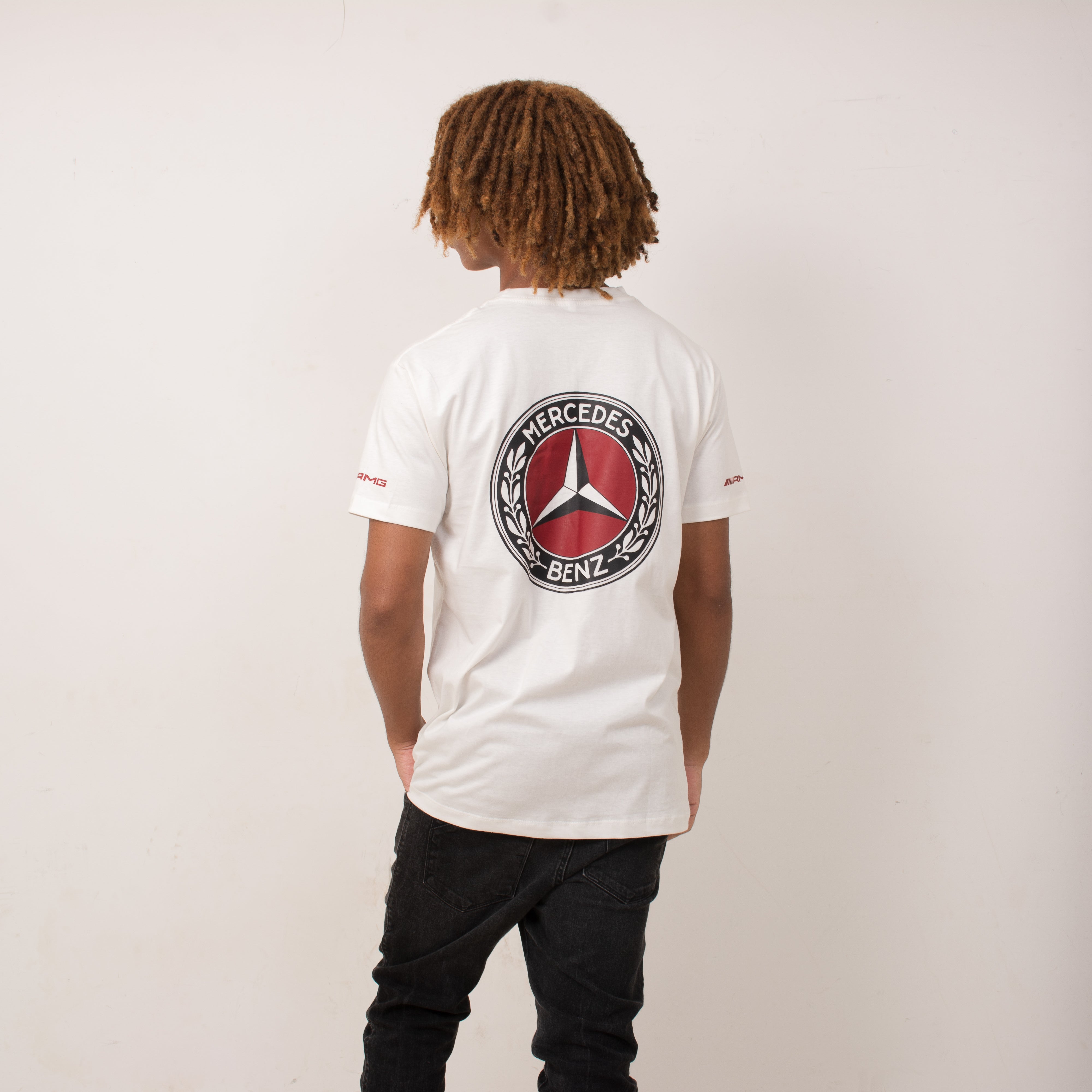 Camiseta Mercedes Logo Retrô Off White Algodão