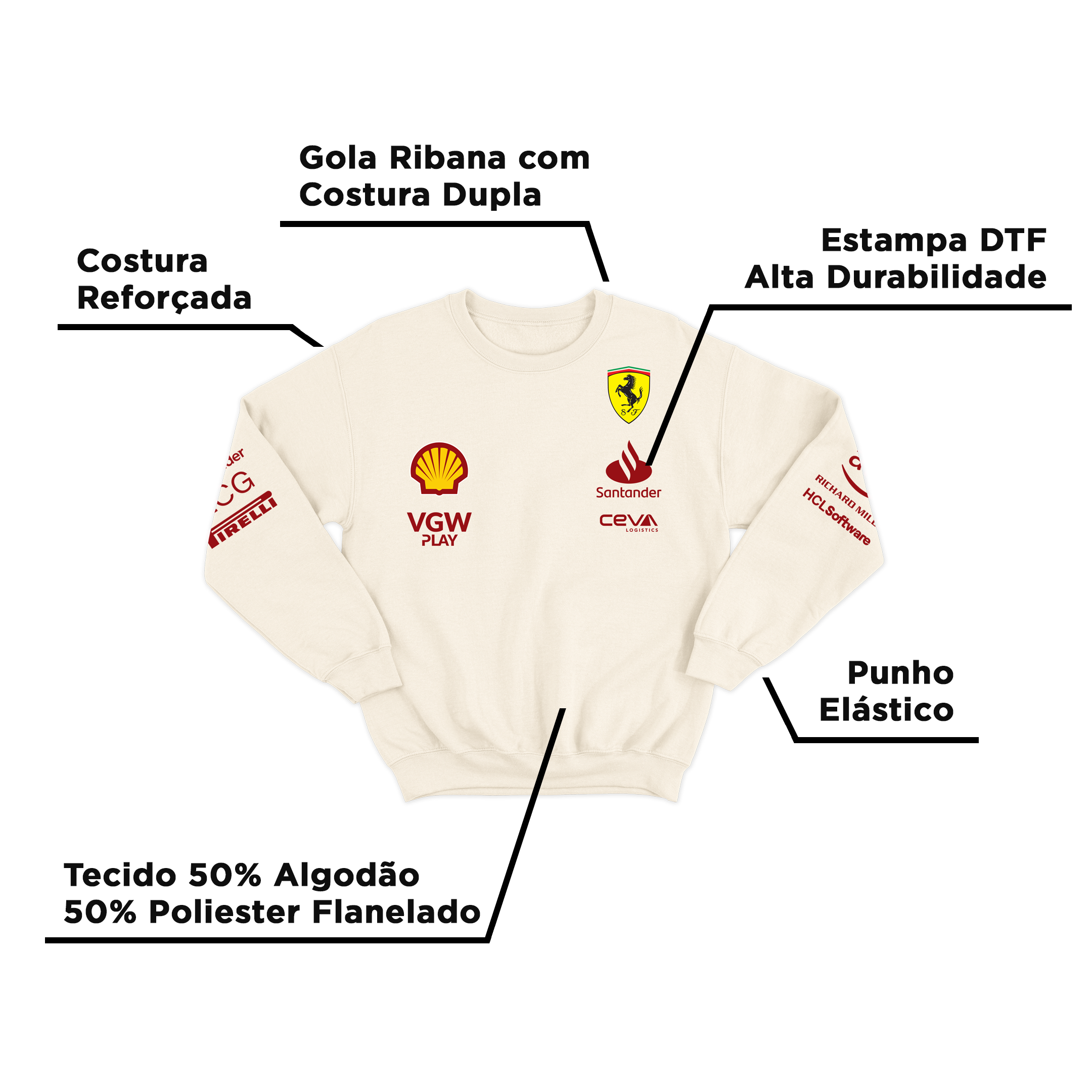Moletom Ferrari Off-White 2024 Charles Leclerc
