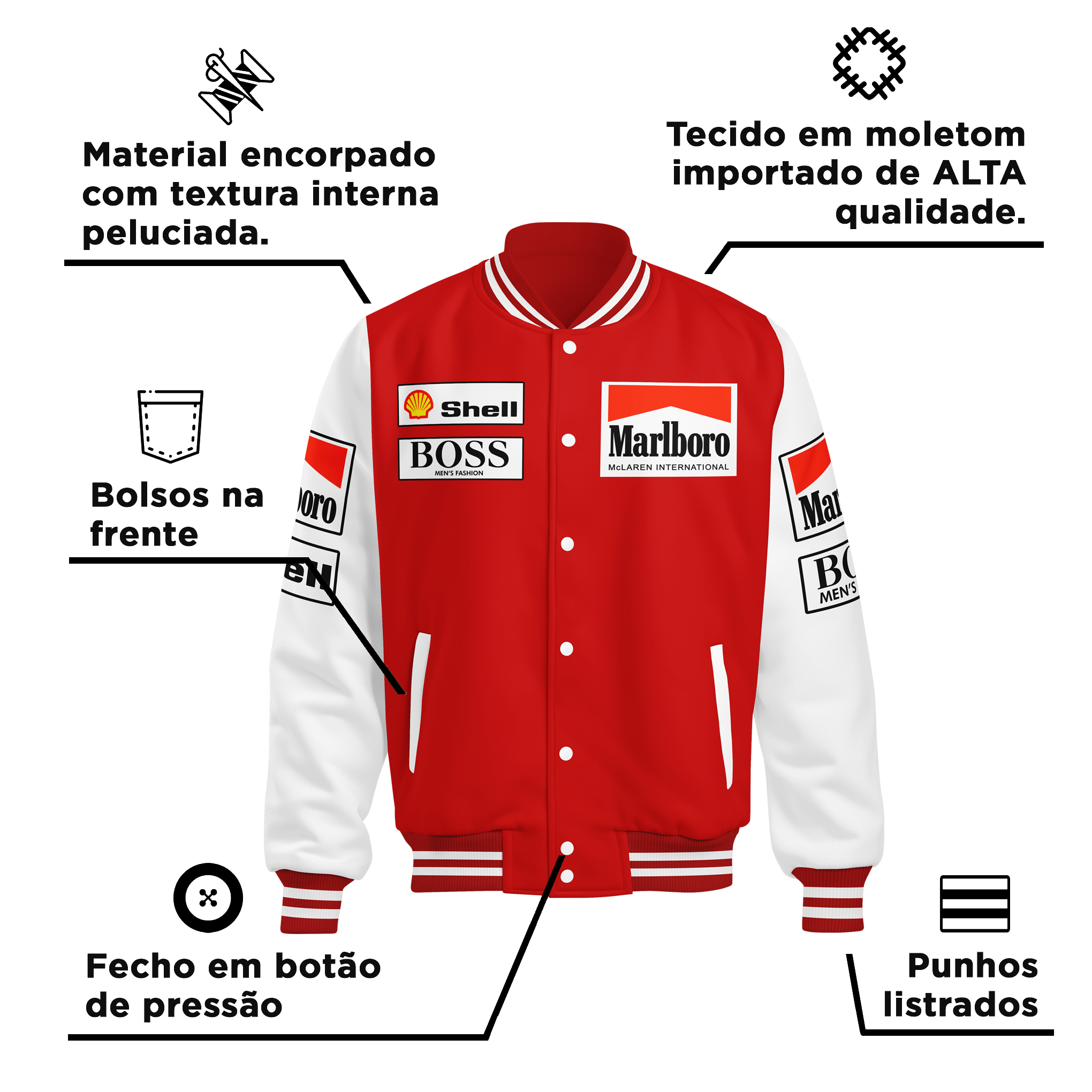 Jaqueta Mclaren Marlboro Retrô