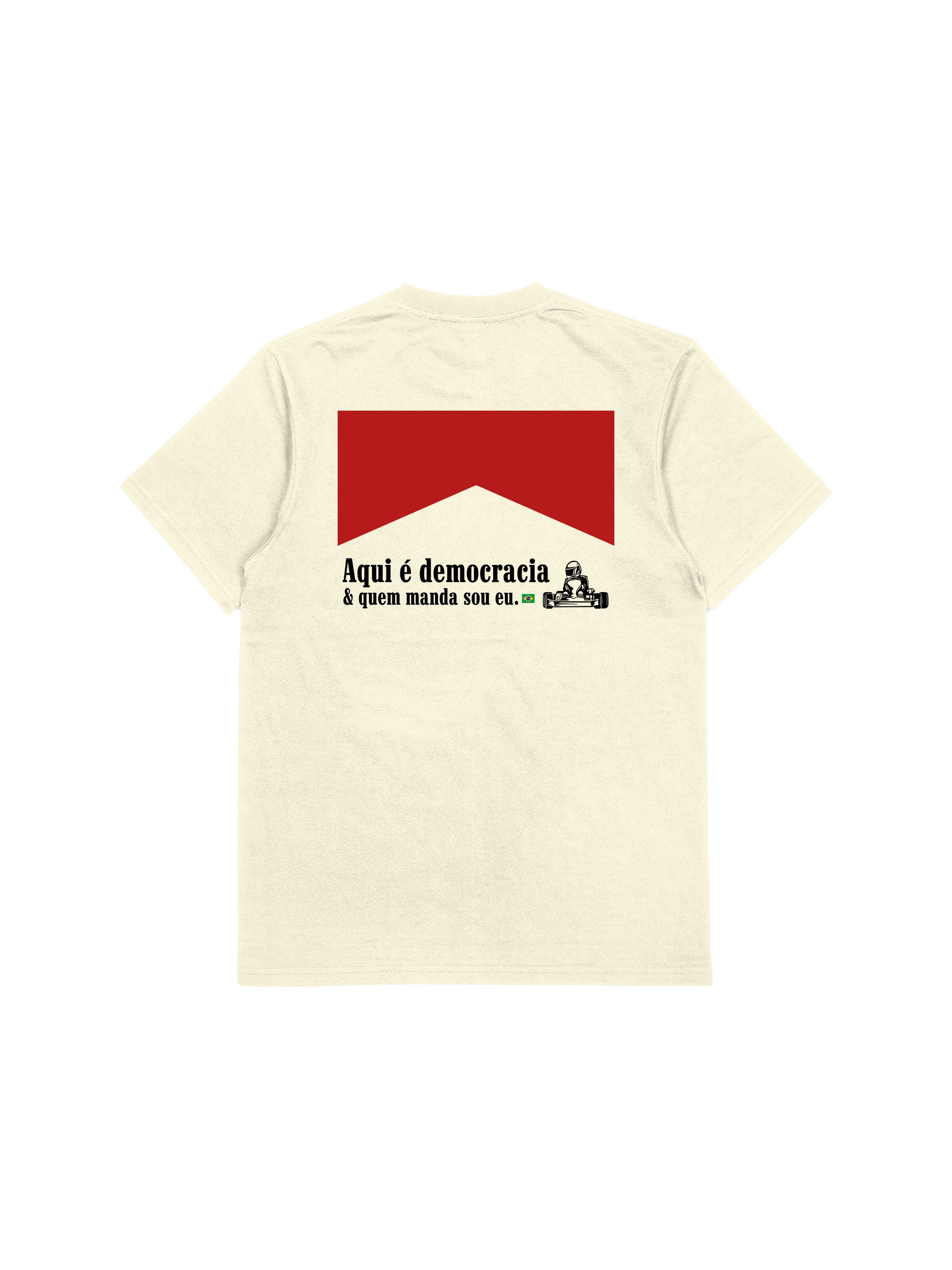 Camiseta Oversized Democracia Retrô Off White Algodão
