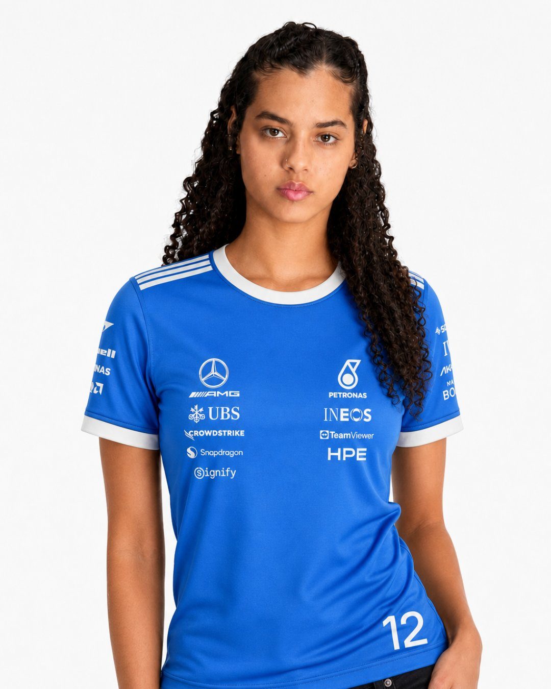 Camiseta Algodão Kimi Antonelli Mercedes Blue Edition