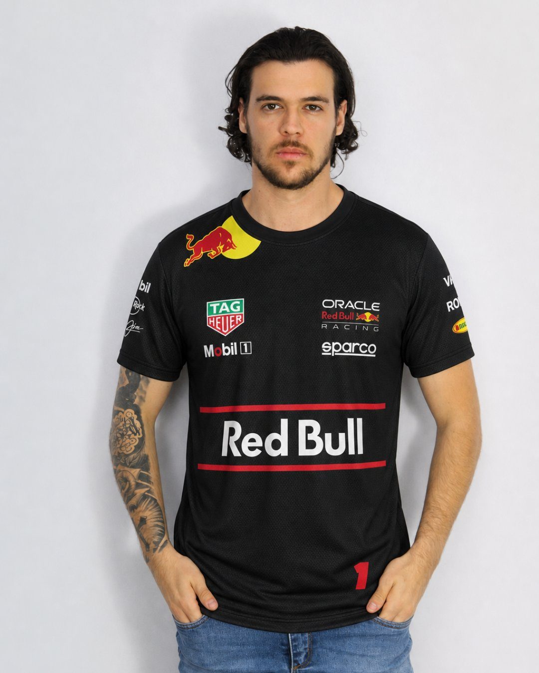 Camiseta Dryfit Red Bull Max Verstappen Preto 2025
