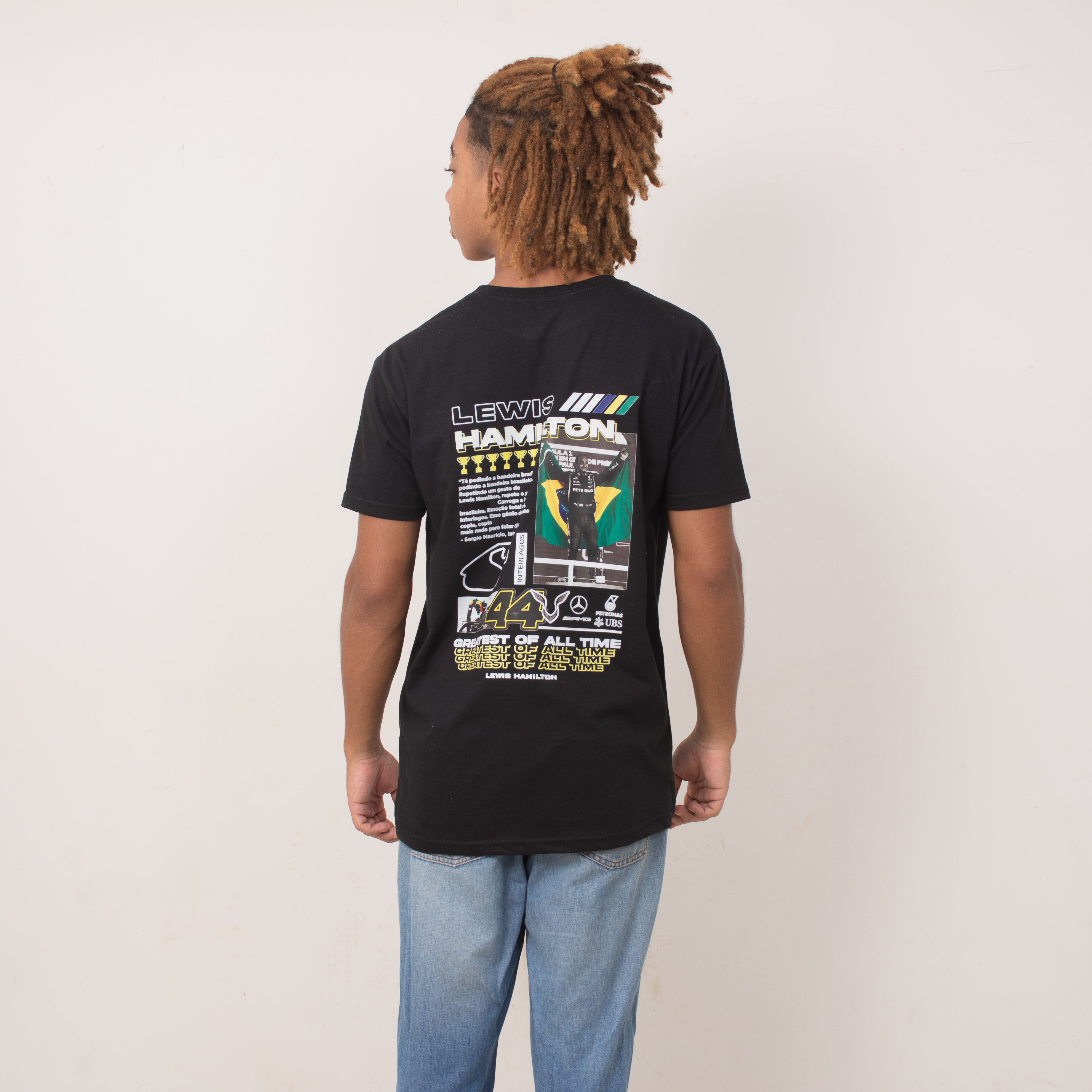 Camiseta Moments Lewis Hamilton Brasil Algodão