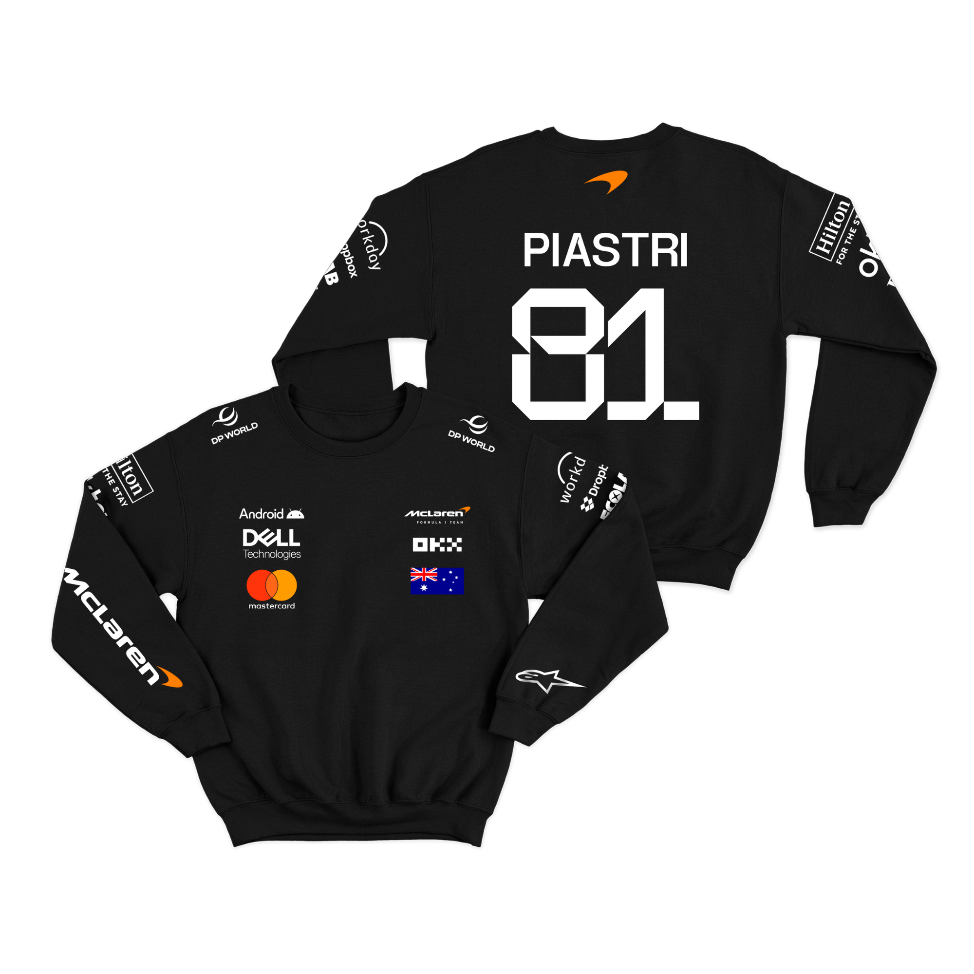 Moletom McLaren Oscar Piastri 2025 Preto