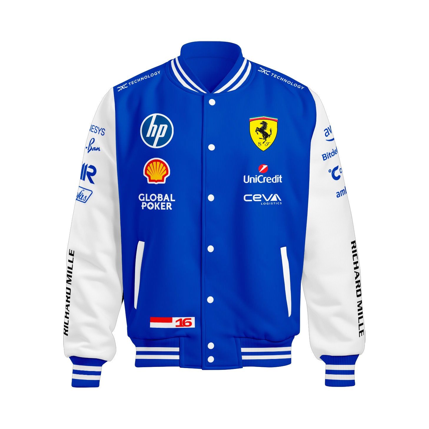 Jaqueta Ferrari Edição Miami 2025 Azul Charles Leclerc