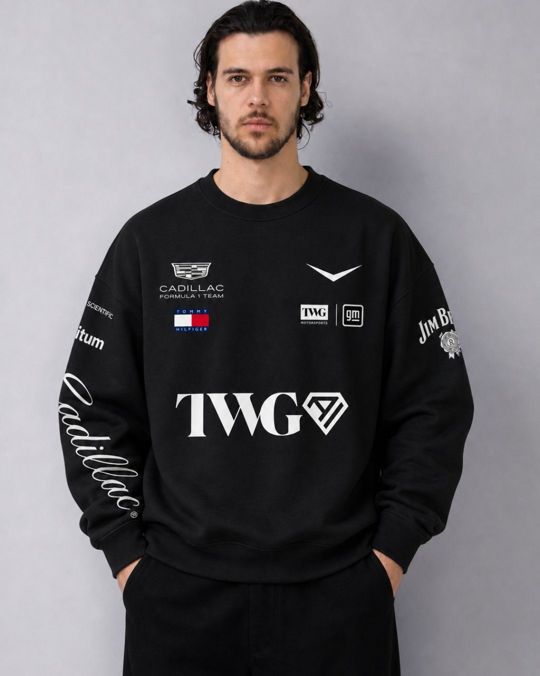 Moletom Careca Cadillac F1 Equipe Preto