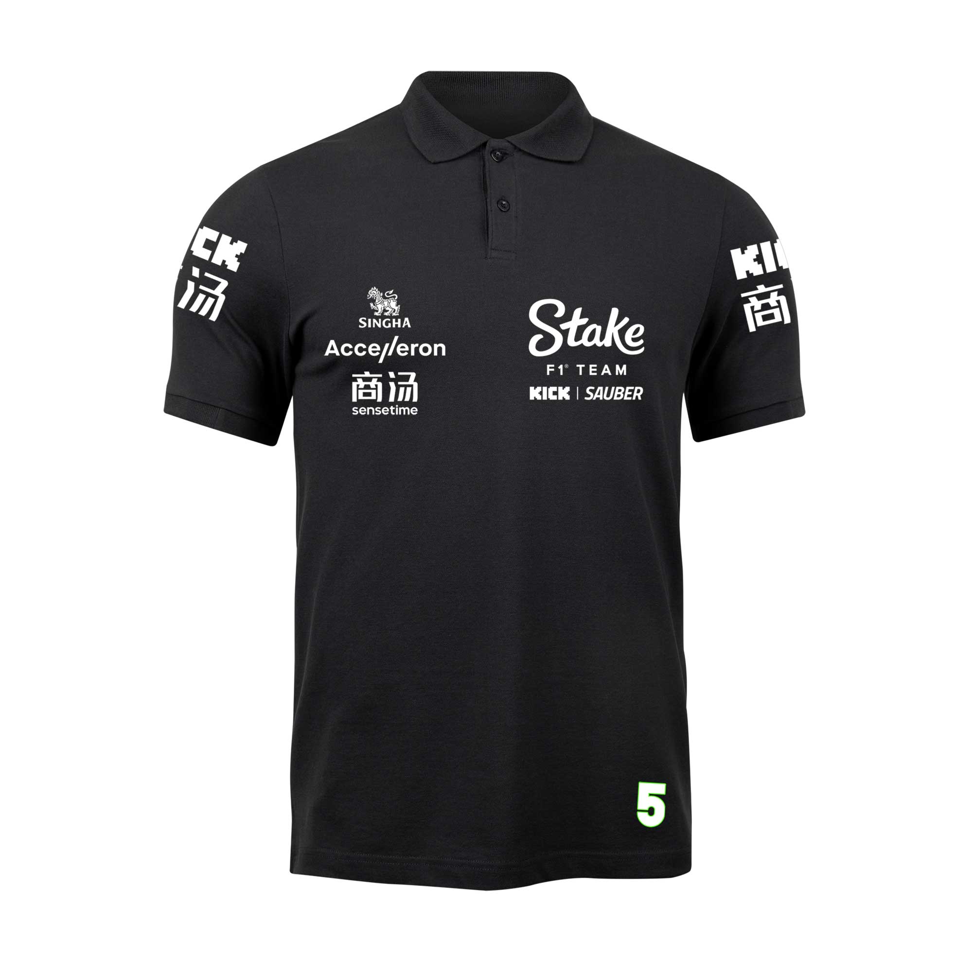 Camisa Polo Gabriel Bortoleto Stake Sauber 2024 Preta