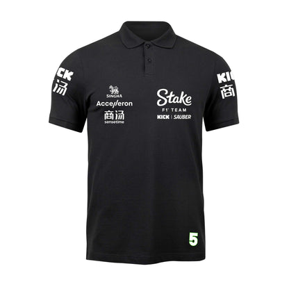 Camisa Polo Gabriel Bortoleto Stake Sauber 2024 Preta