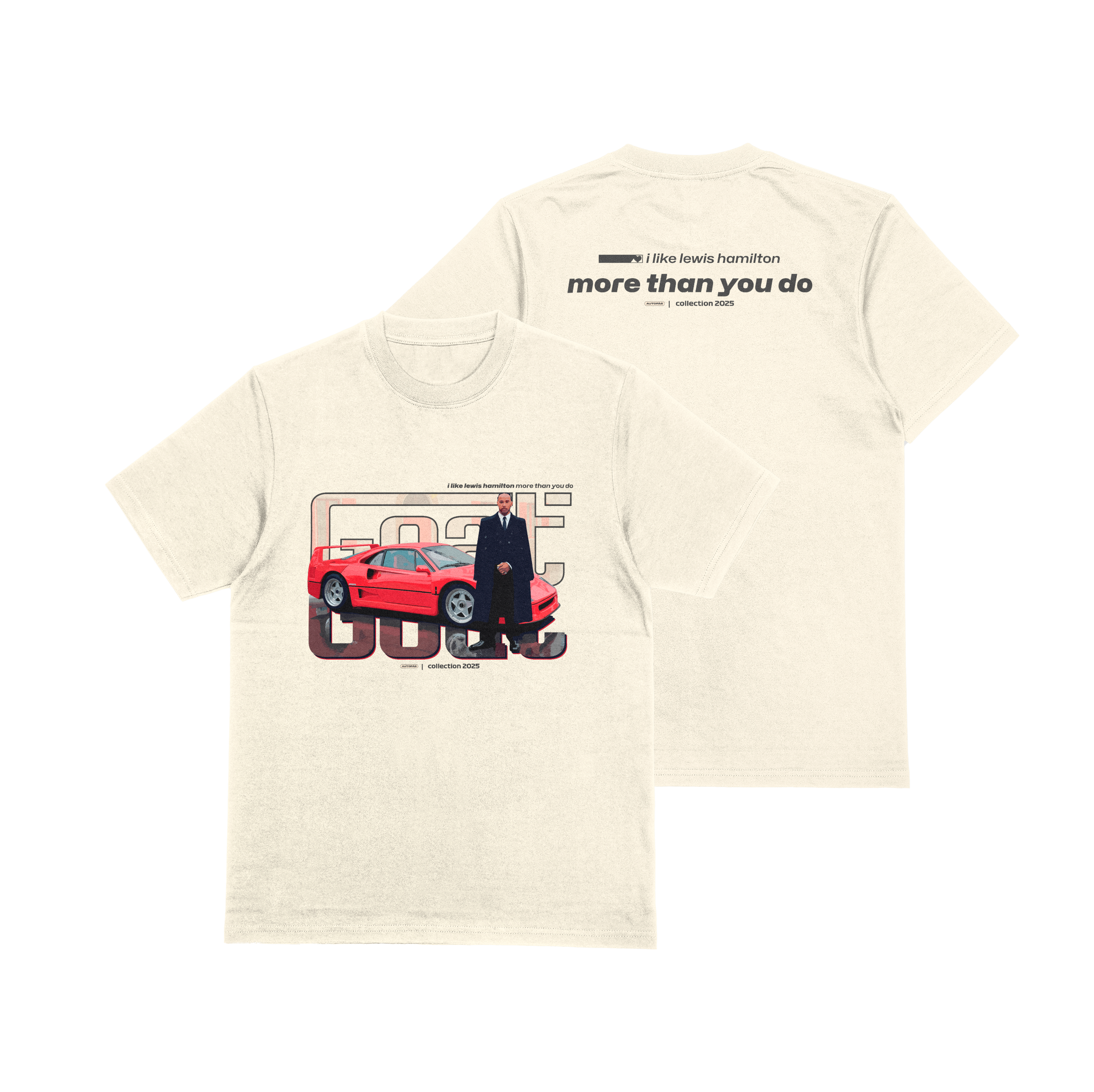 Camiseta Oversized Lewis Hamilton Goat F40 Off White