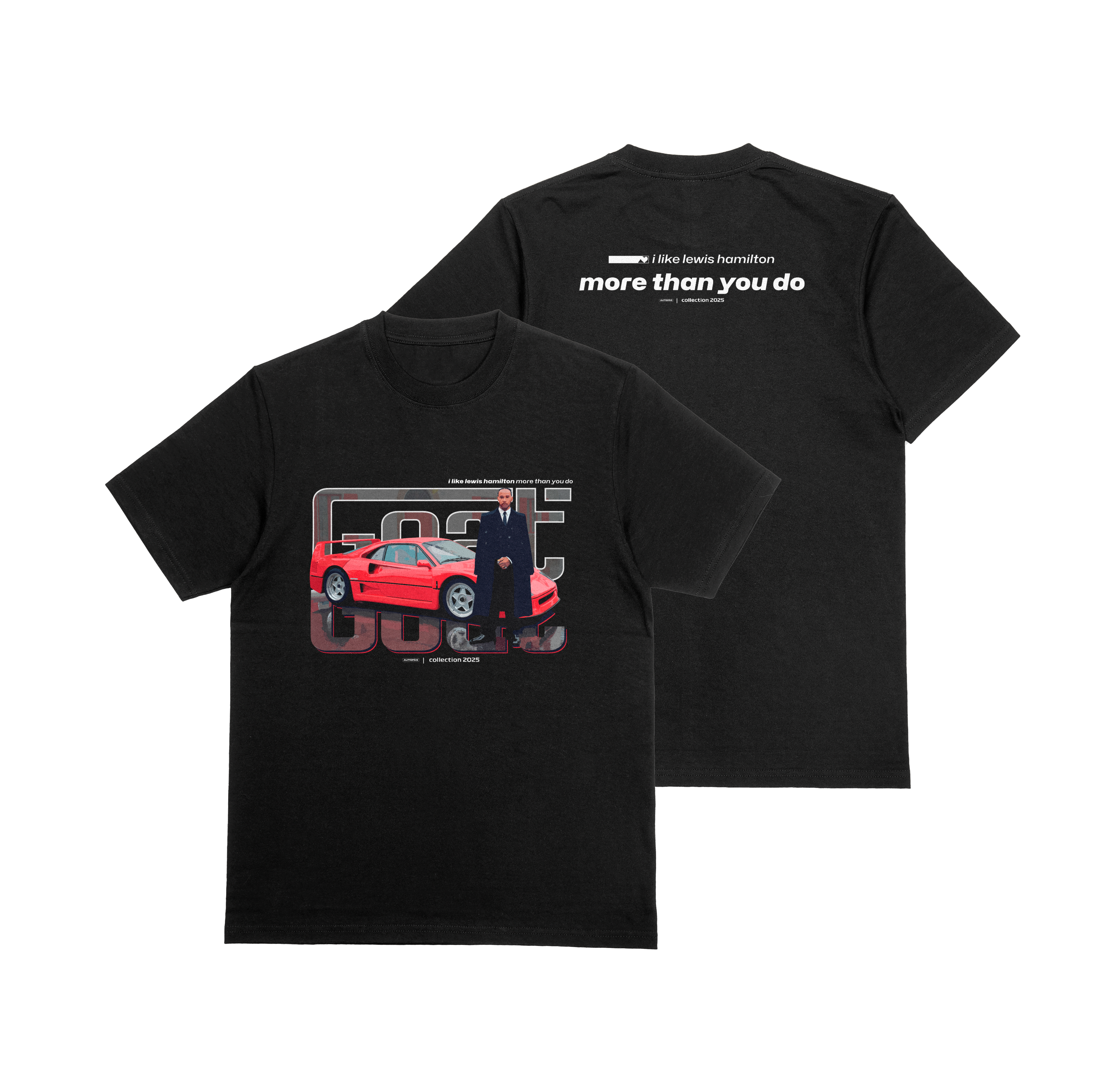 Camiseta Oversized Lewis Hamilton Goat F40 Preta