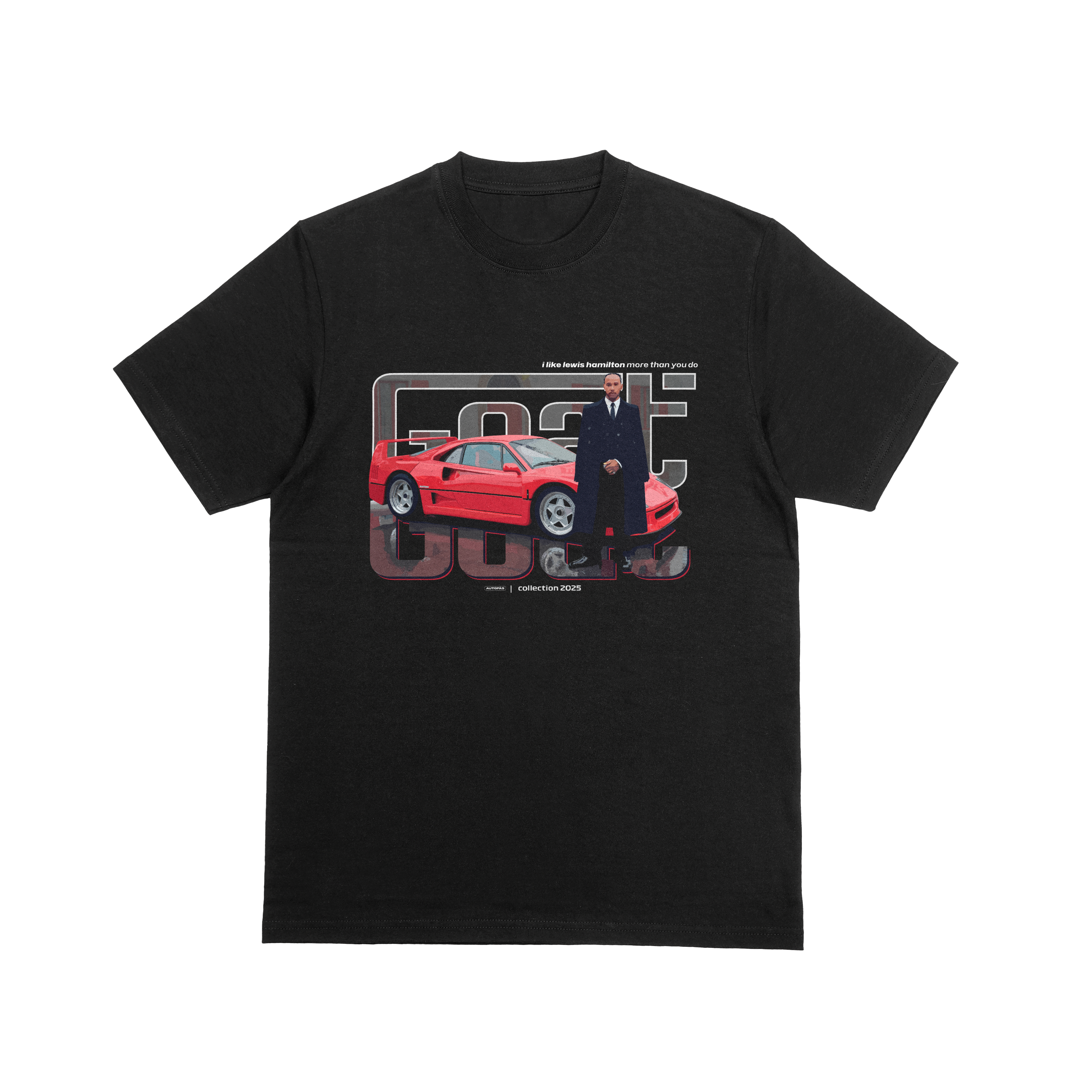 Camiseta Oversized Lewis Hamilton Goat F40 Preta