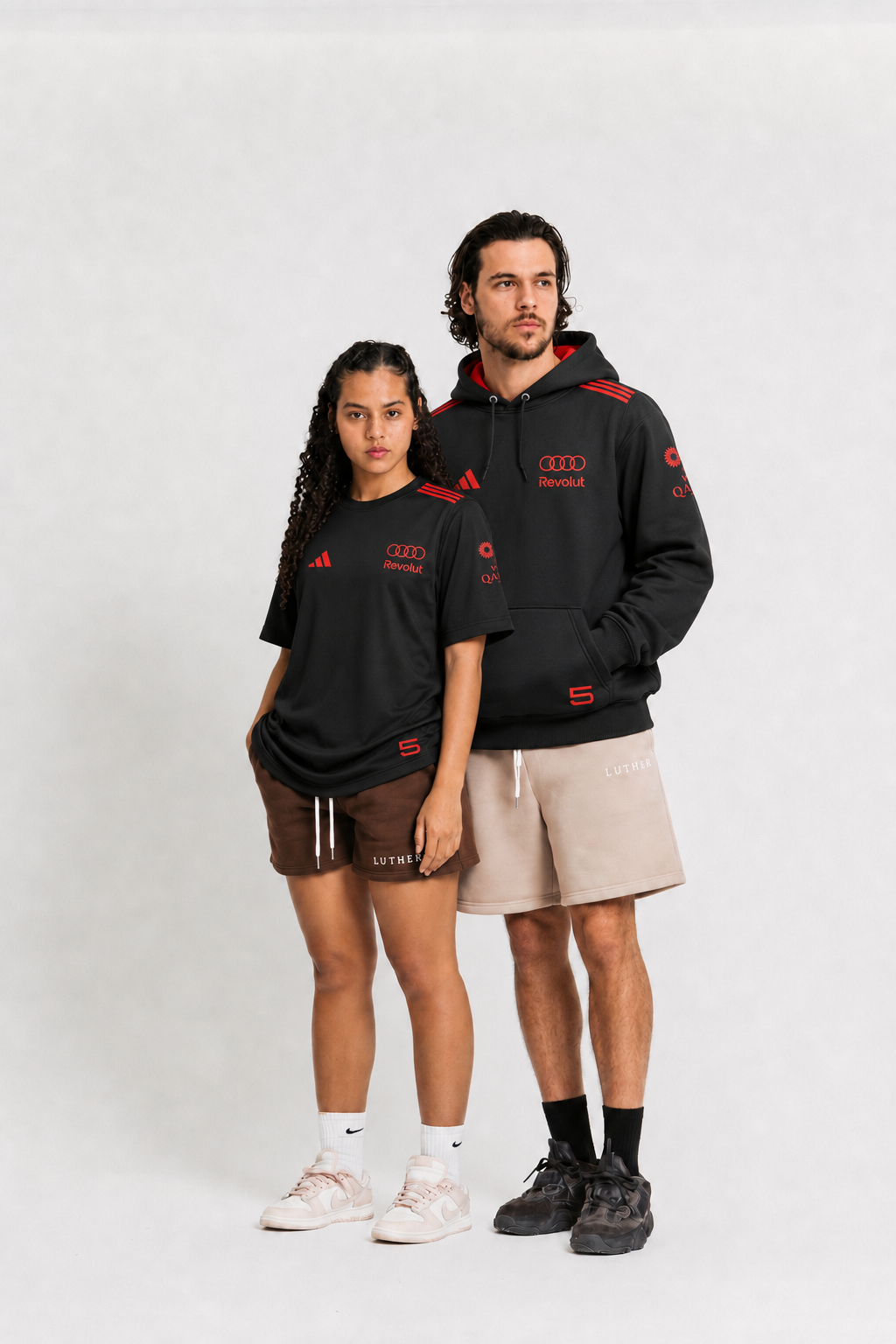 Combo Red & Black Gabriel Bortoleto Moletom Canguru + Camiseta Dryfit Preto