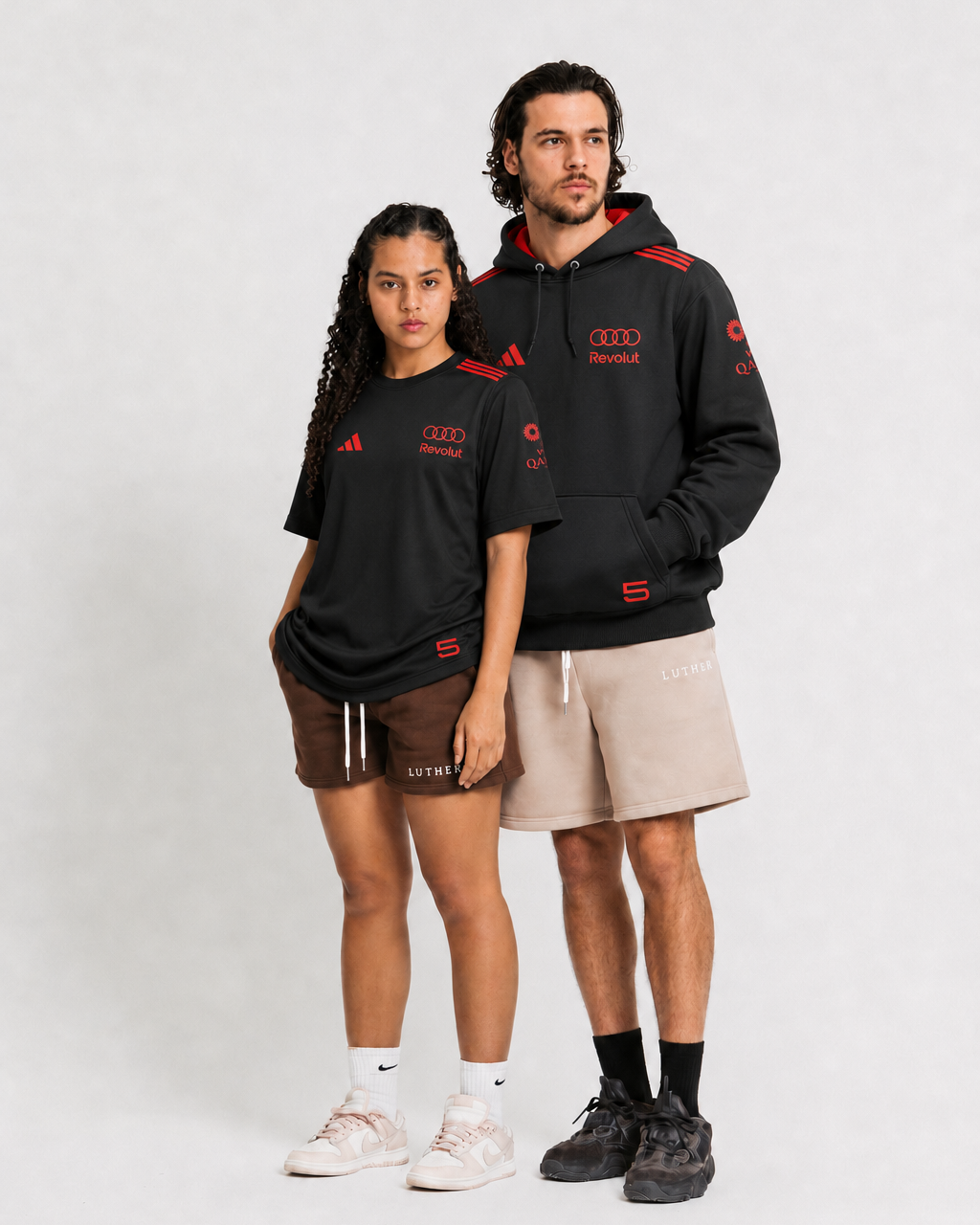 Combo Red & Black Gabriel Bortoleto Moletom Canguru + Camiseta Dryfit Preto