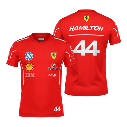 Camiseta Dryfit Ferrari Hamilton Vermelho 2025