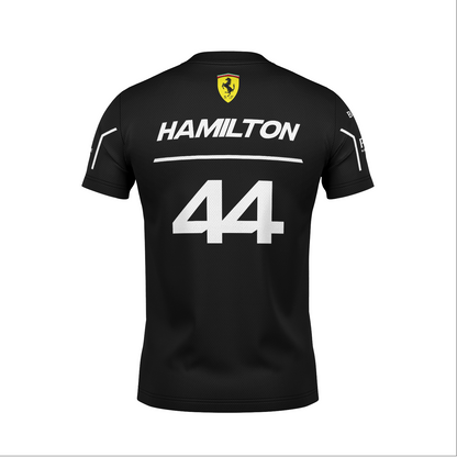 Camiseta Dryfit Ferrari Hamilton Preto 2025