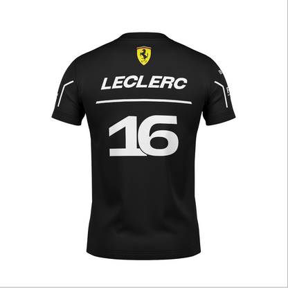 Camiseta Dryfit Ferrari Leclerc Preto 2025