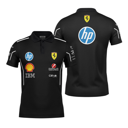 Camiseta Polo Ferrari Equipe Preto 2025