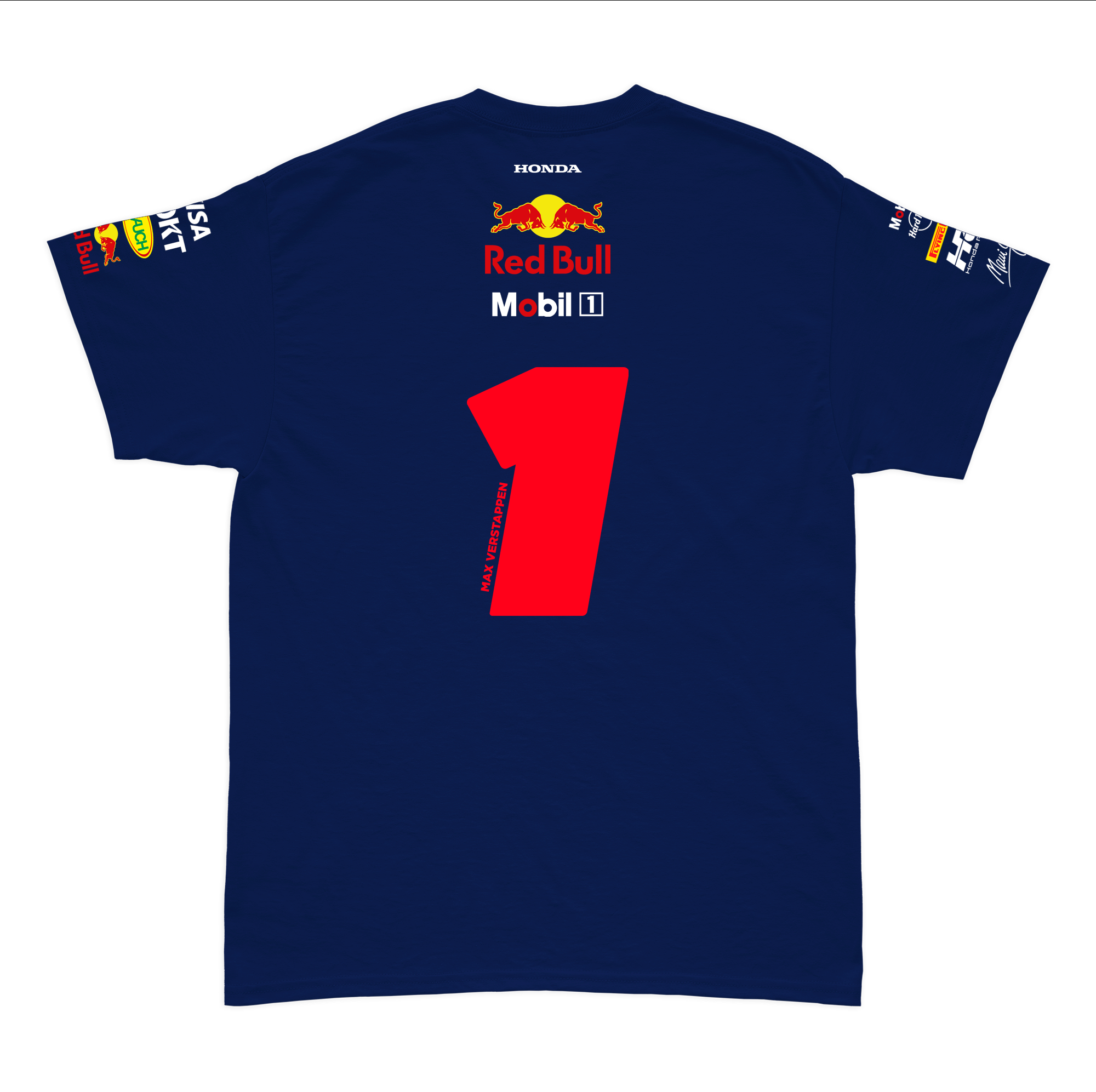 Camiseta Algodao Red Bull Max Verstappen Azul Marinho 2025