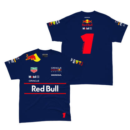 Camiseta Algodao Red Bull Max Verstappen Azul Marinho 2025