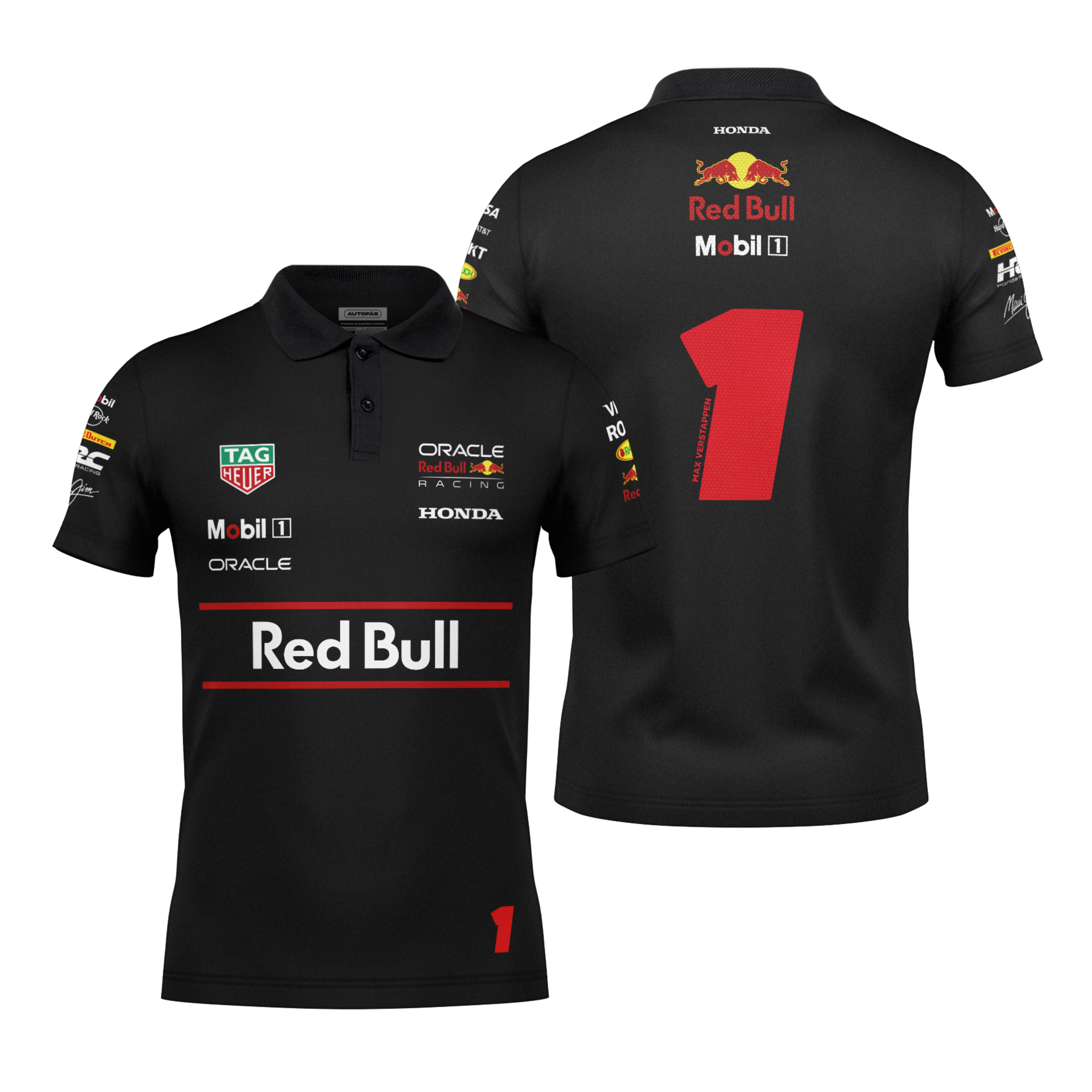 Camiseta Polo Red Bull Max Verstappen Preto 2025