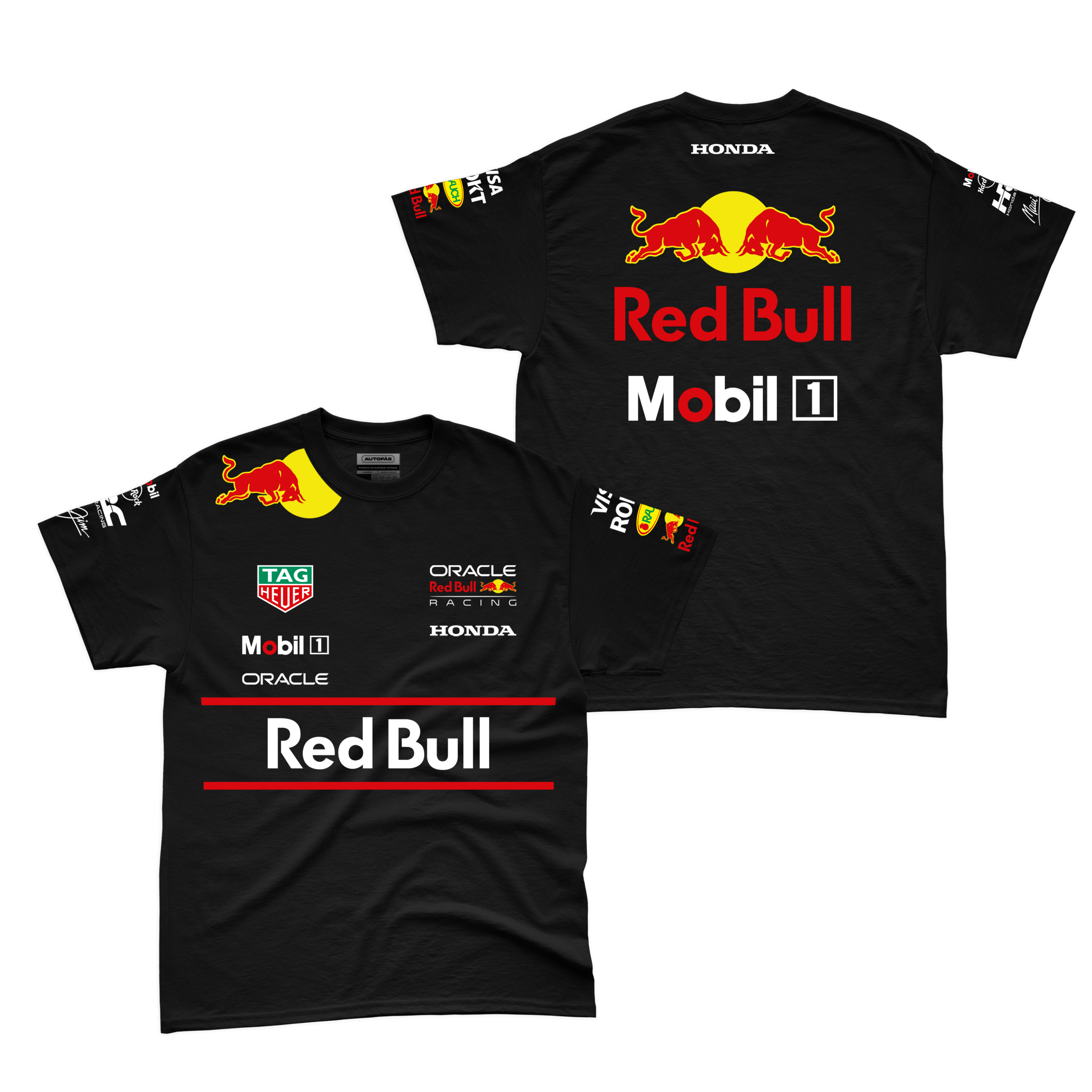 Camiseta Algodao Red Bull Equipe Preto 2025