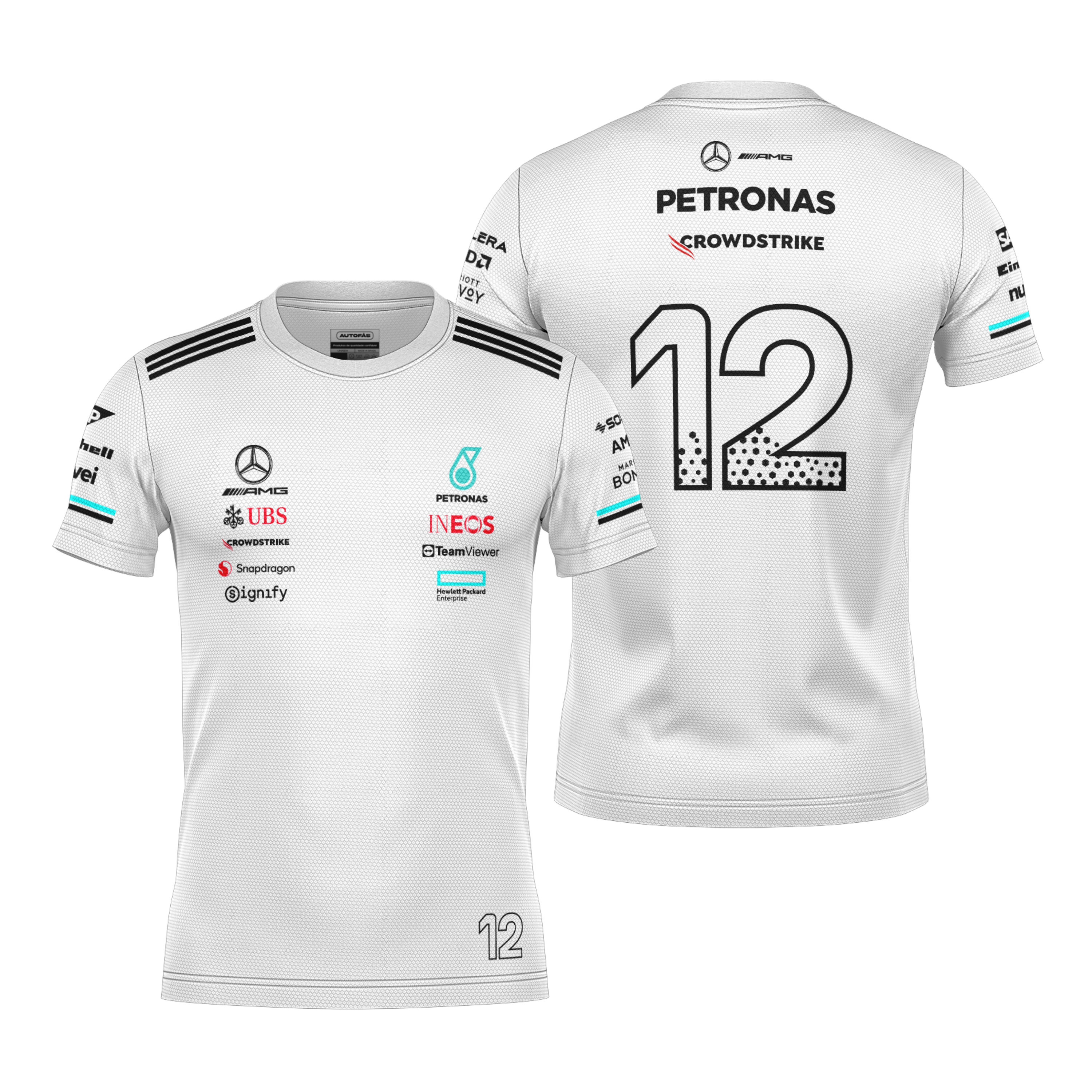 Camiseta Dryfit Mercedes Kimi Antoneli Branco 2025