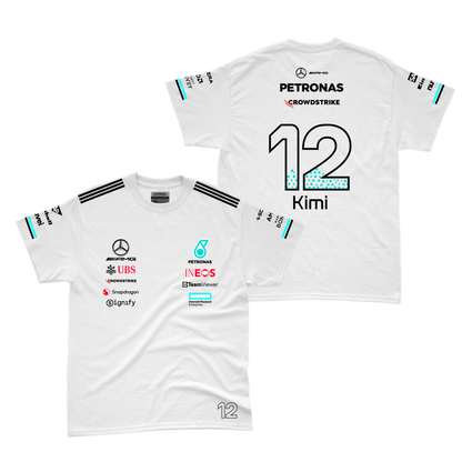 Camiseta Algodao Mercedes Kimi Antoneli Branco 2025